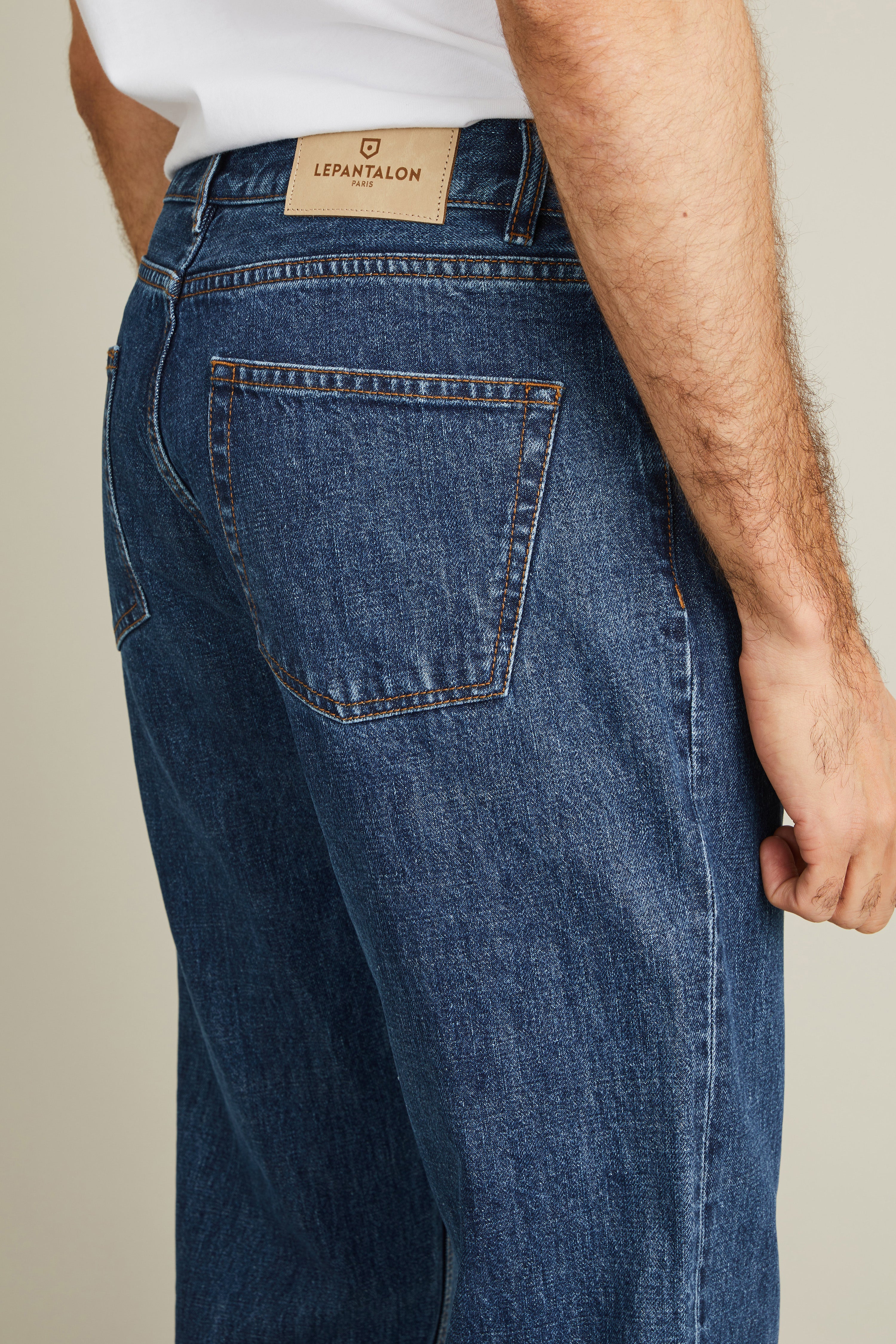 Stone blue straight jeans