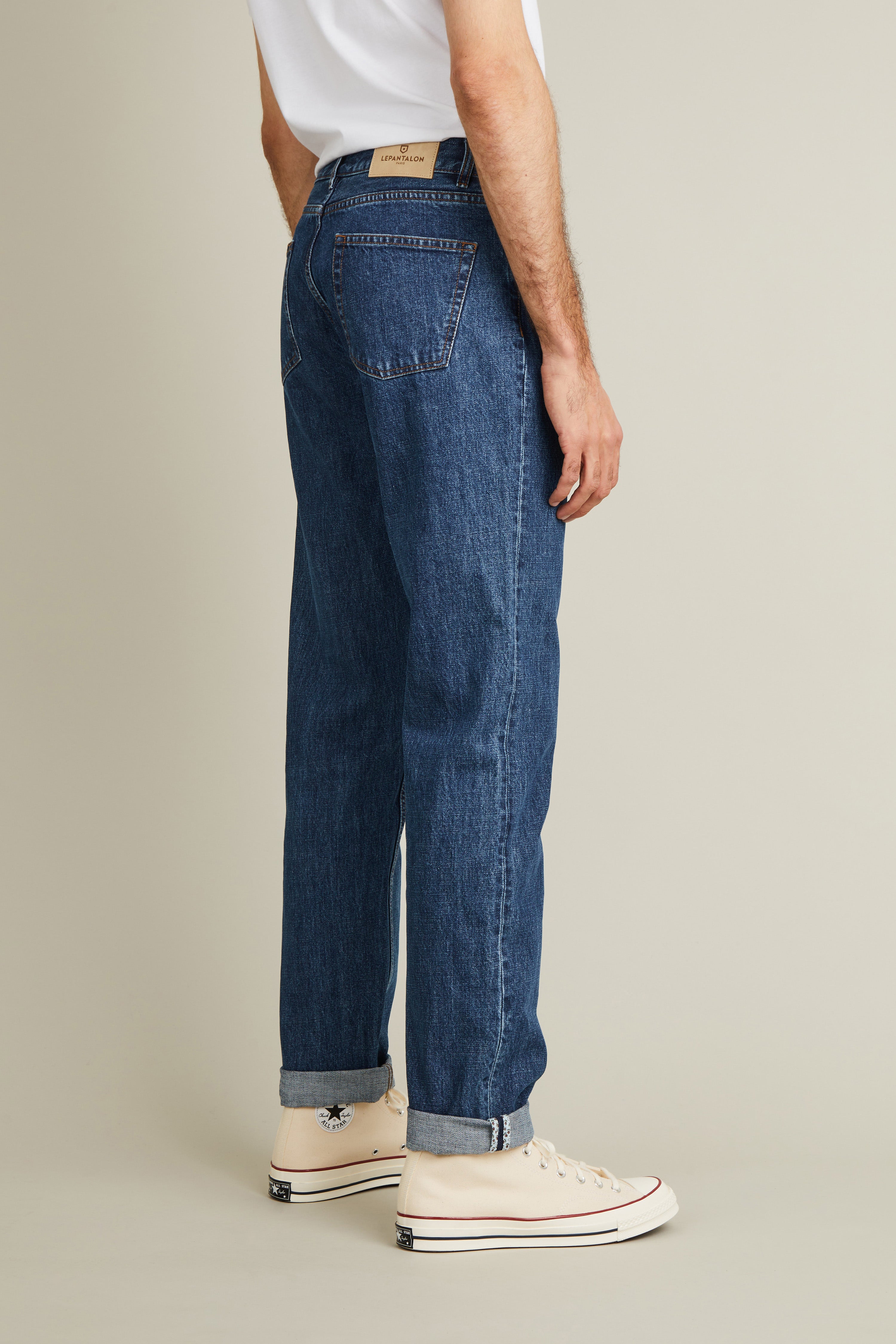 Stone blue straight jeans