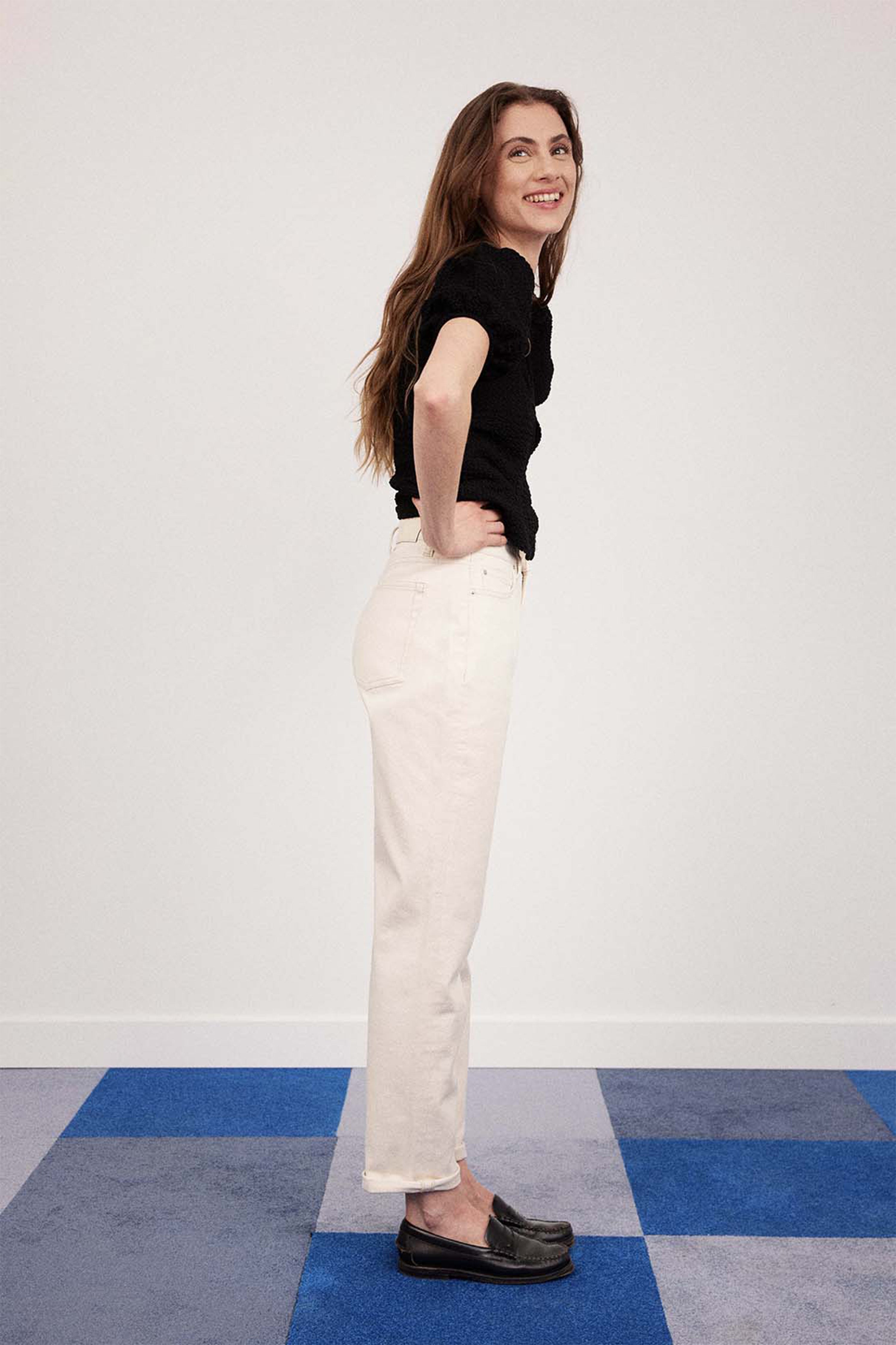 Jean girlfriend écru