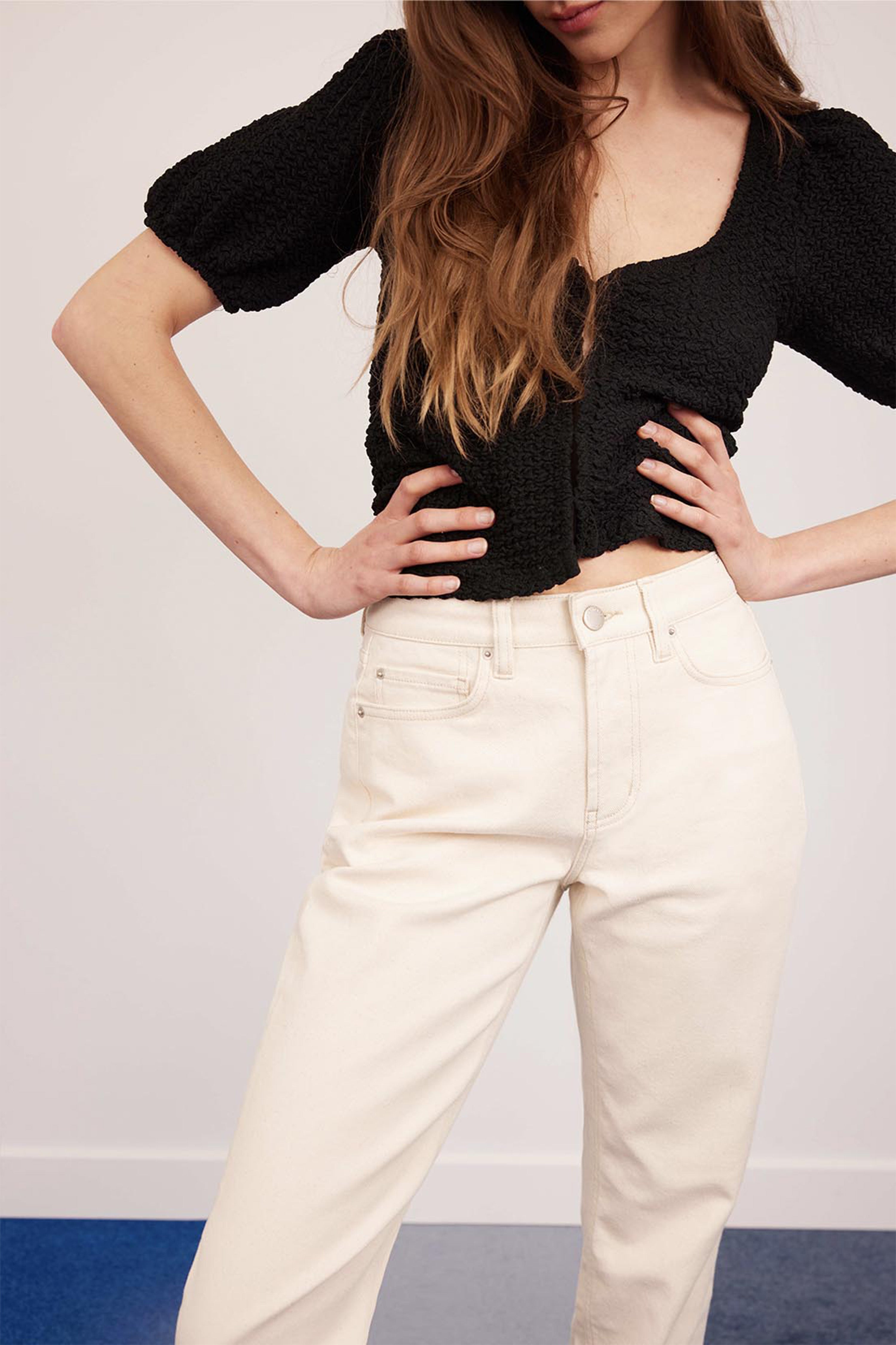 Jean girlfriend écru