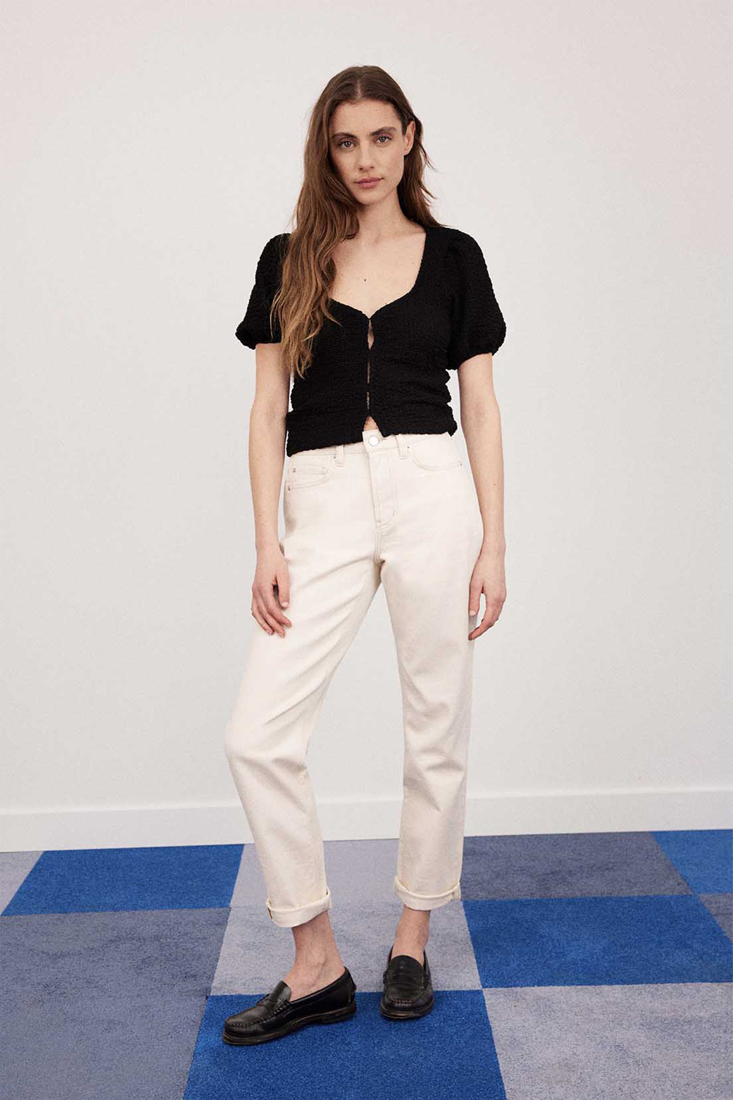 Jean girlfriend écru