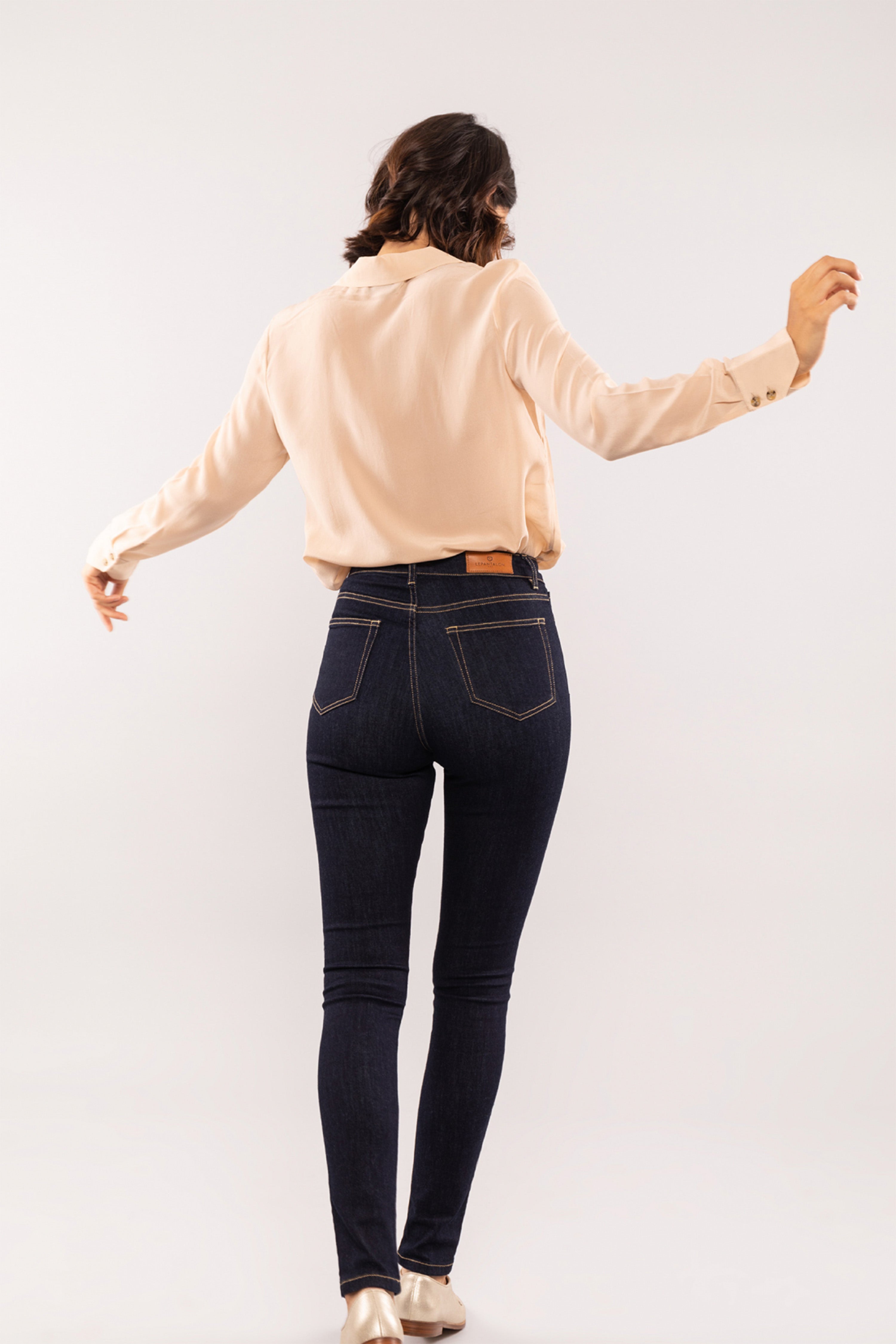 Jean Slim Taille Haute Brut