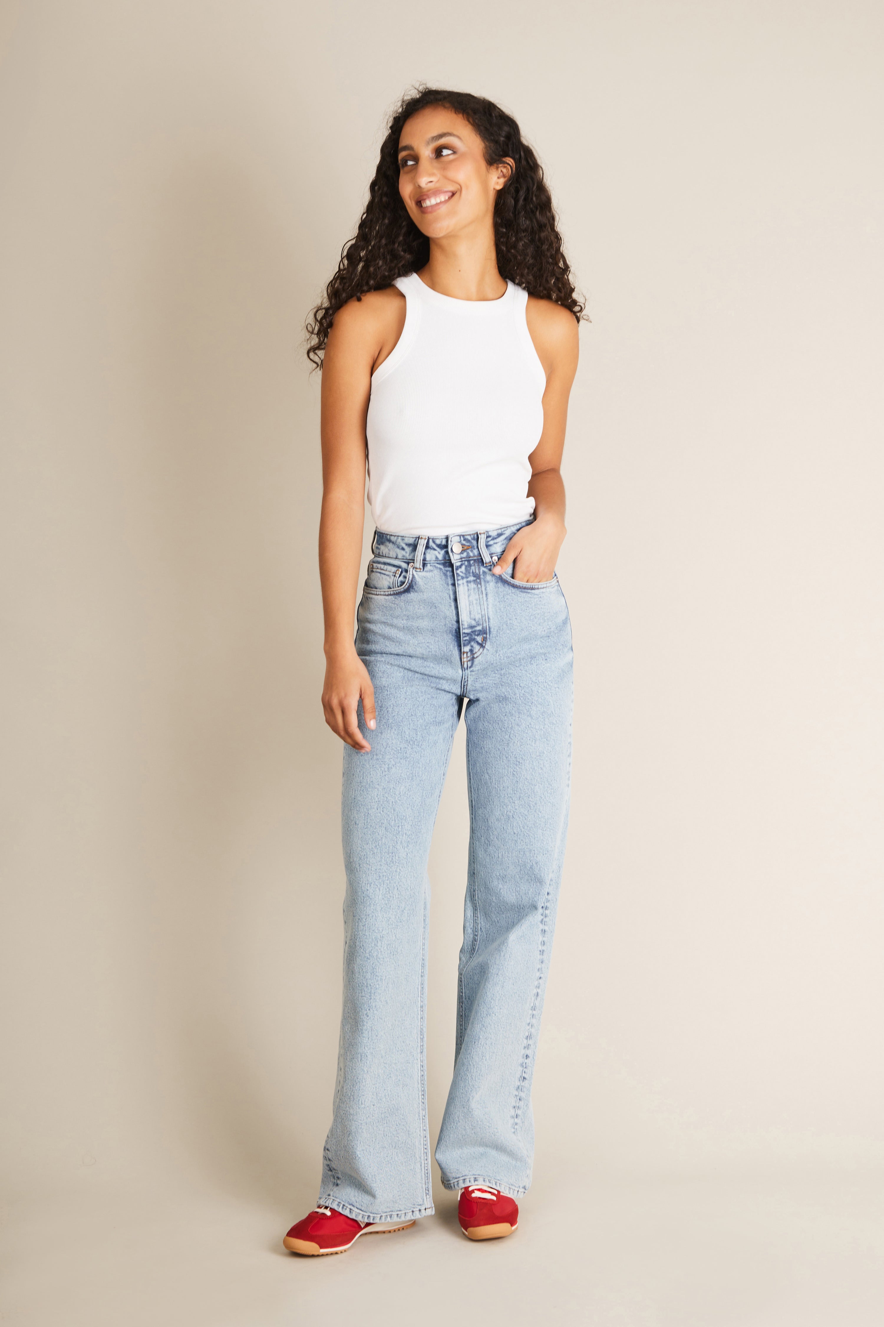 Bleached wideleg jeans