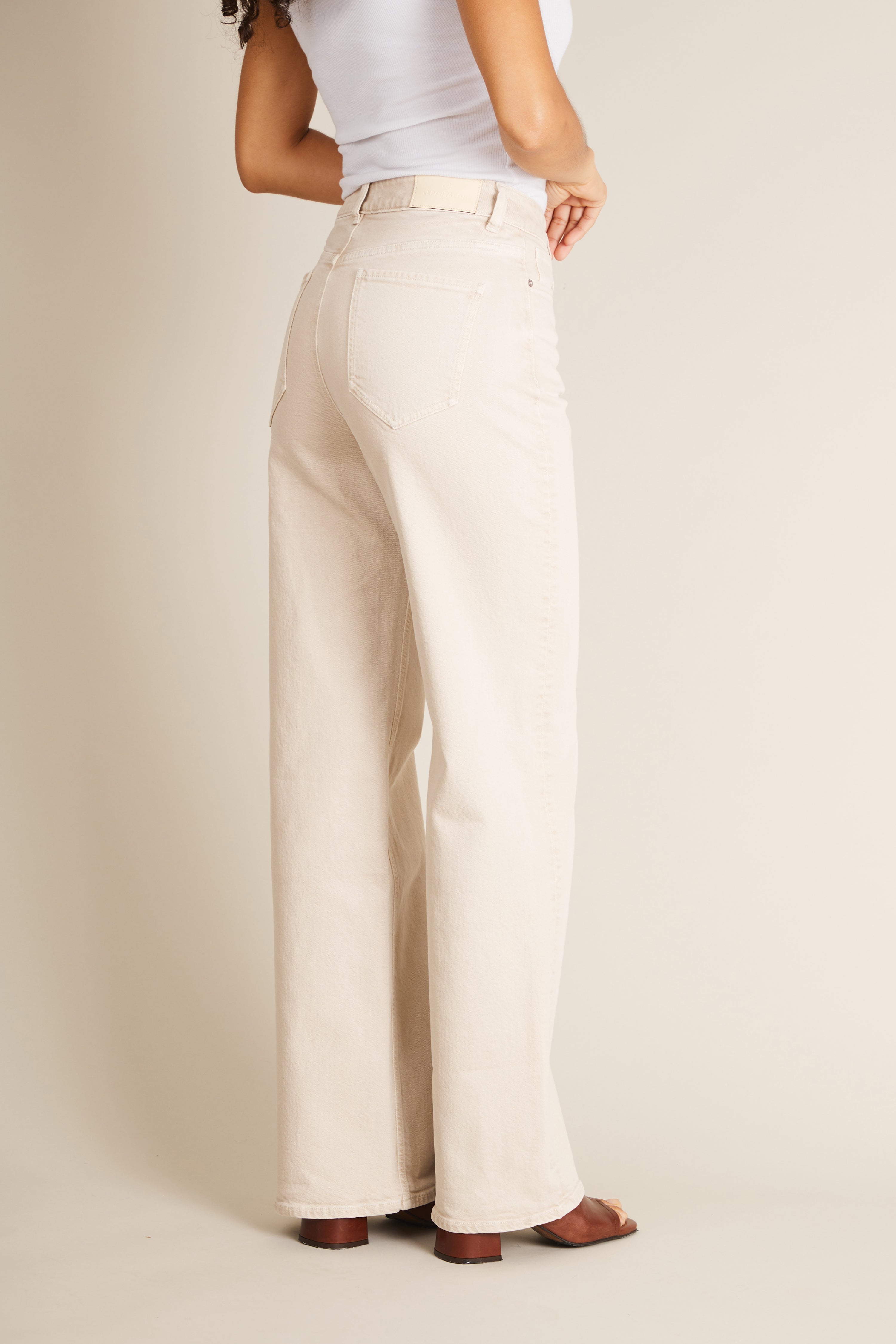 Sand wideleg jeans