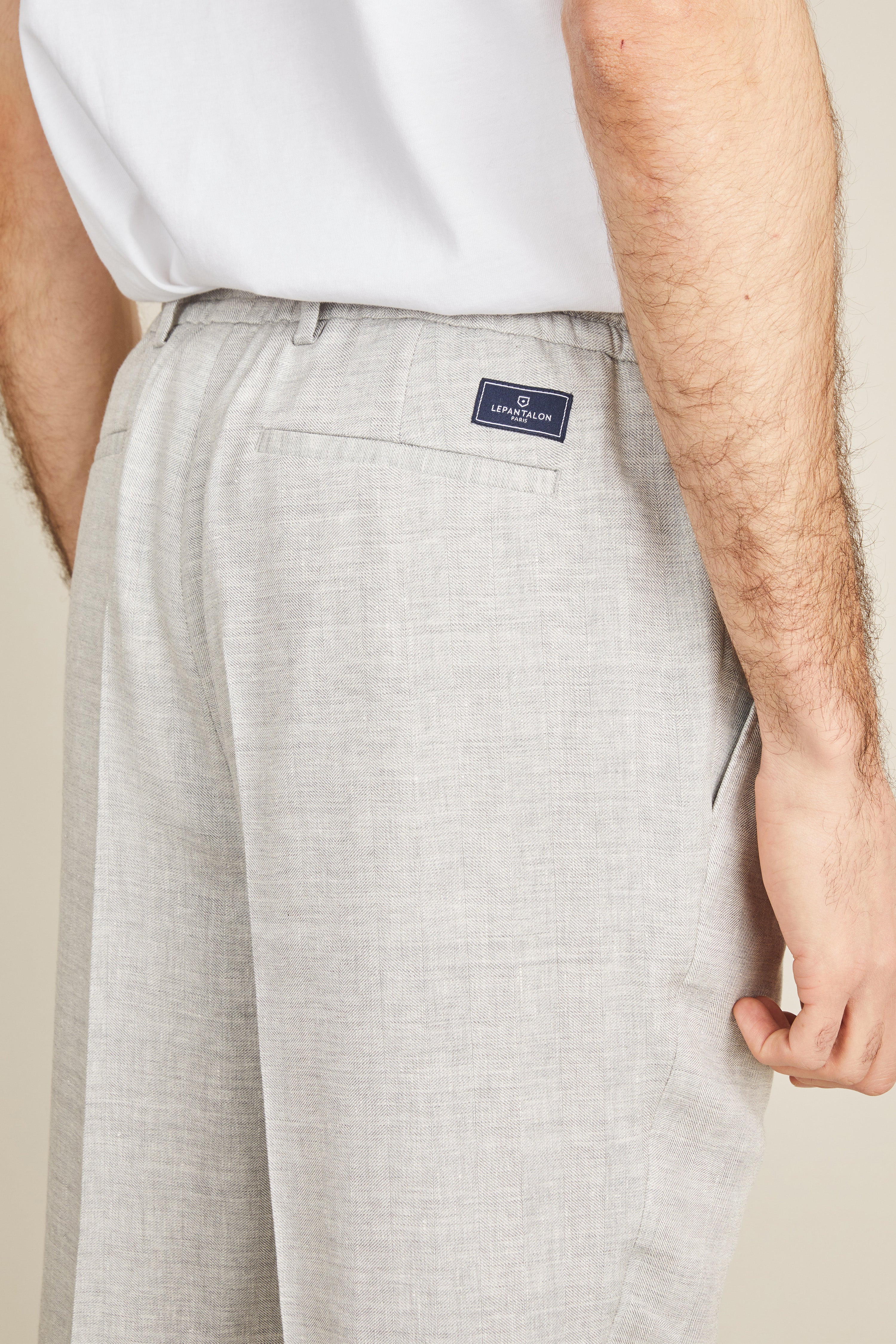 Pantalon jogpant chevron gris clair