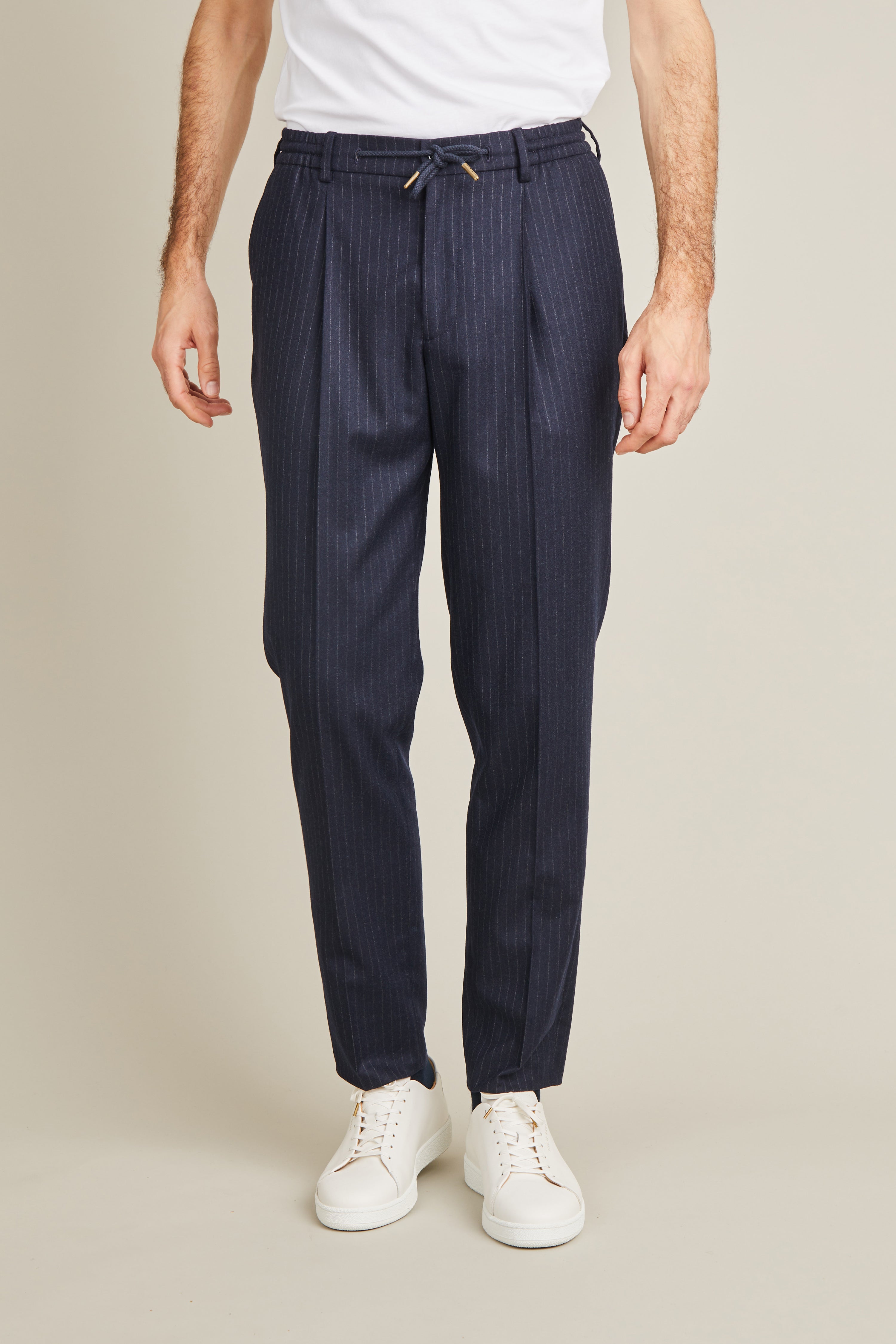 Pantalon jogpant flanelle bleu marine