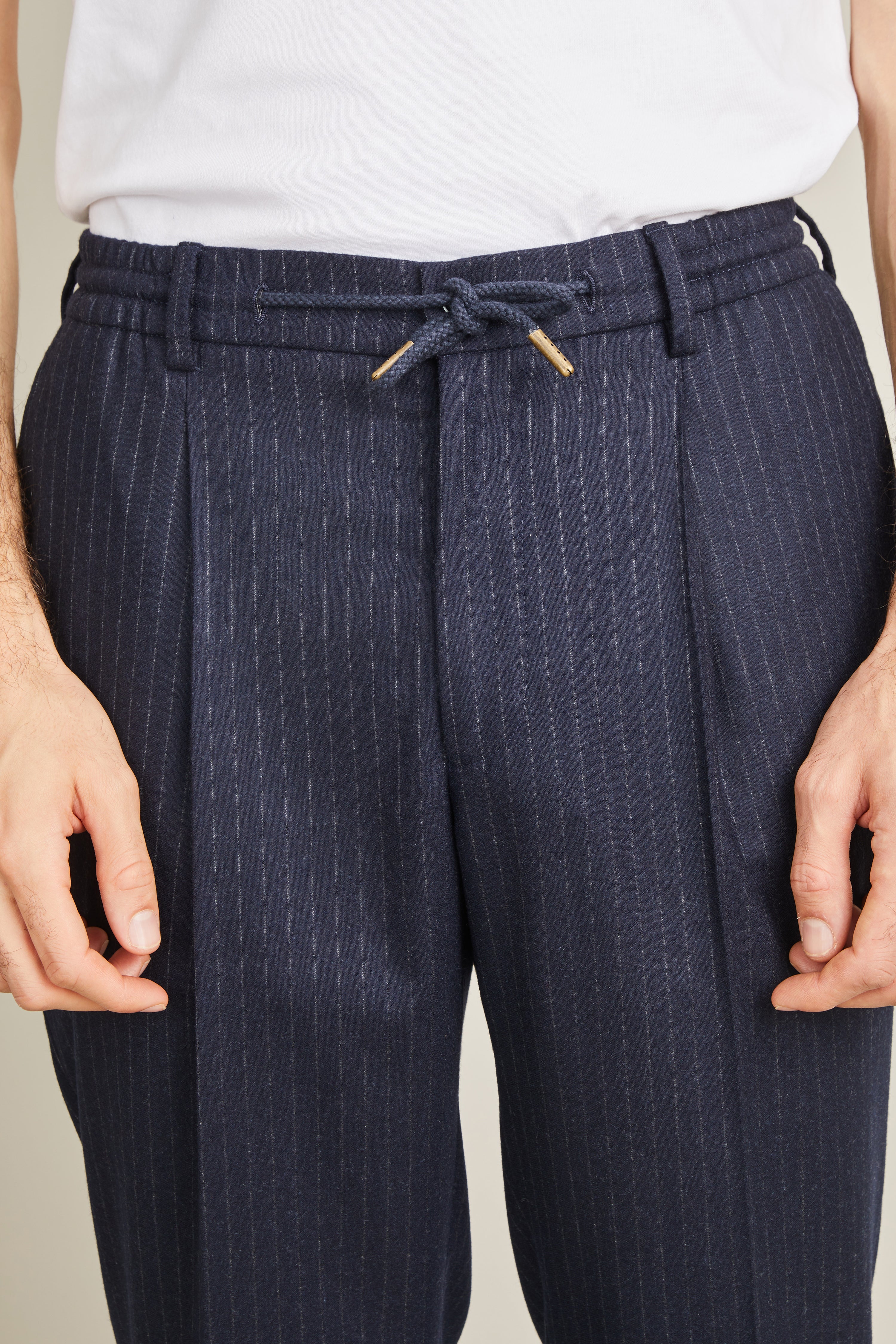 Pantalon jogpant flanelle bleu marine