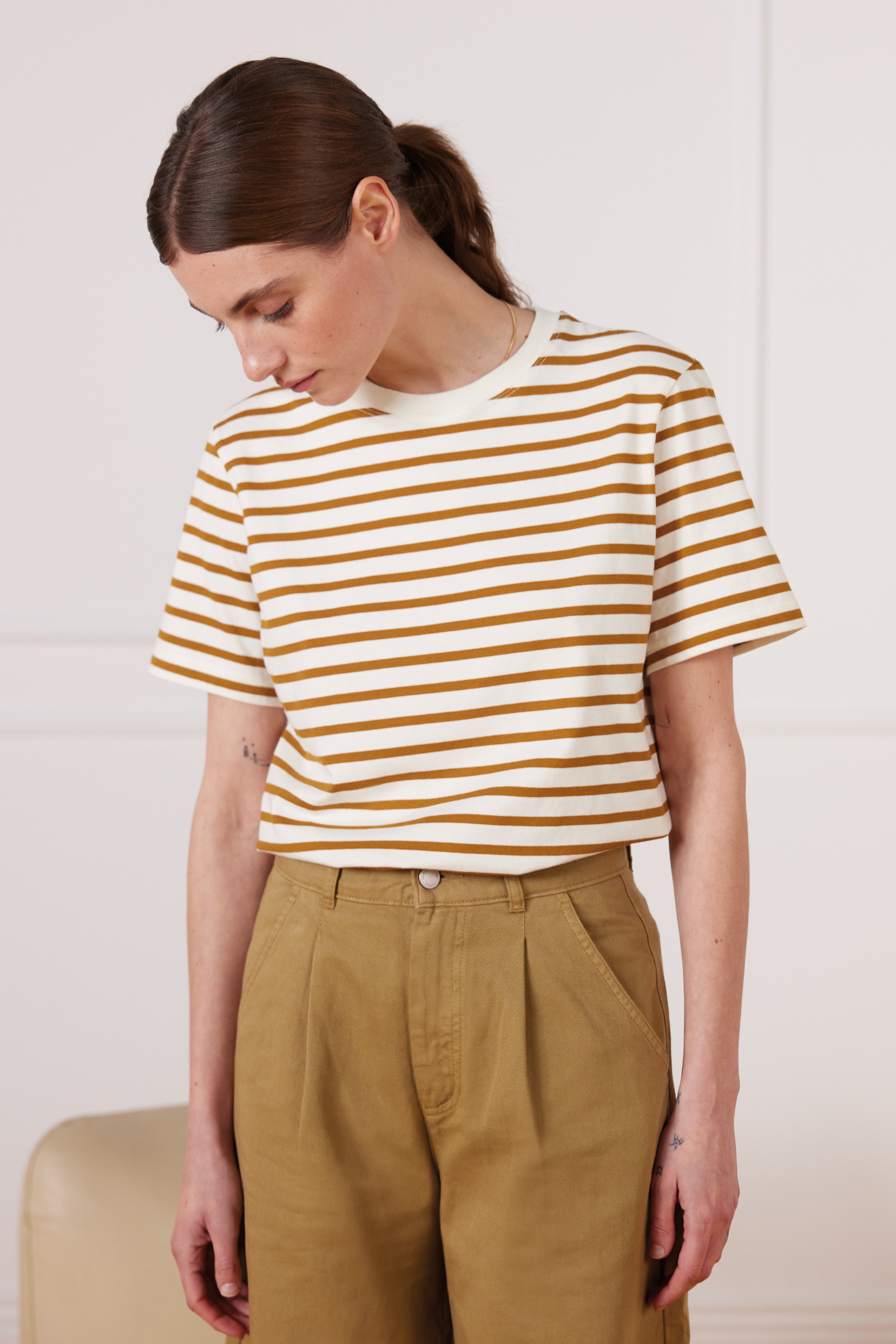 Tee-shirt Marinière Camel