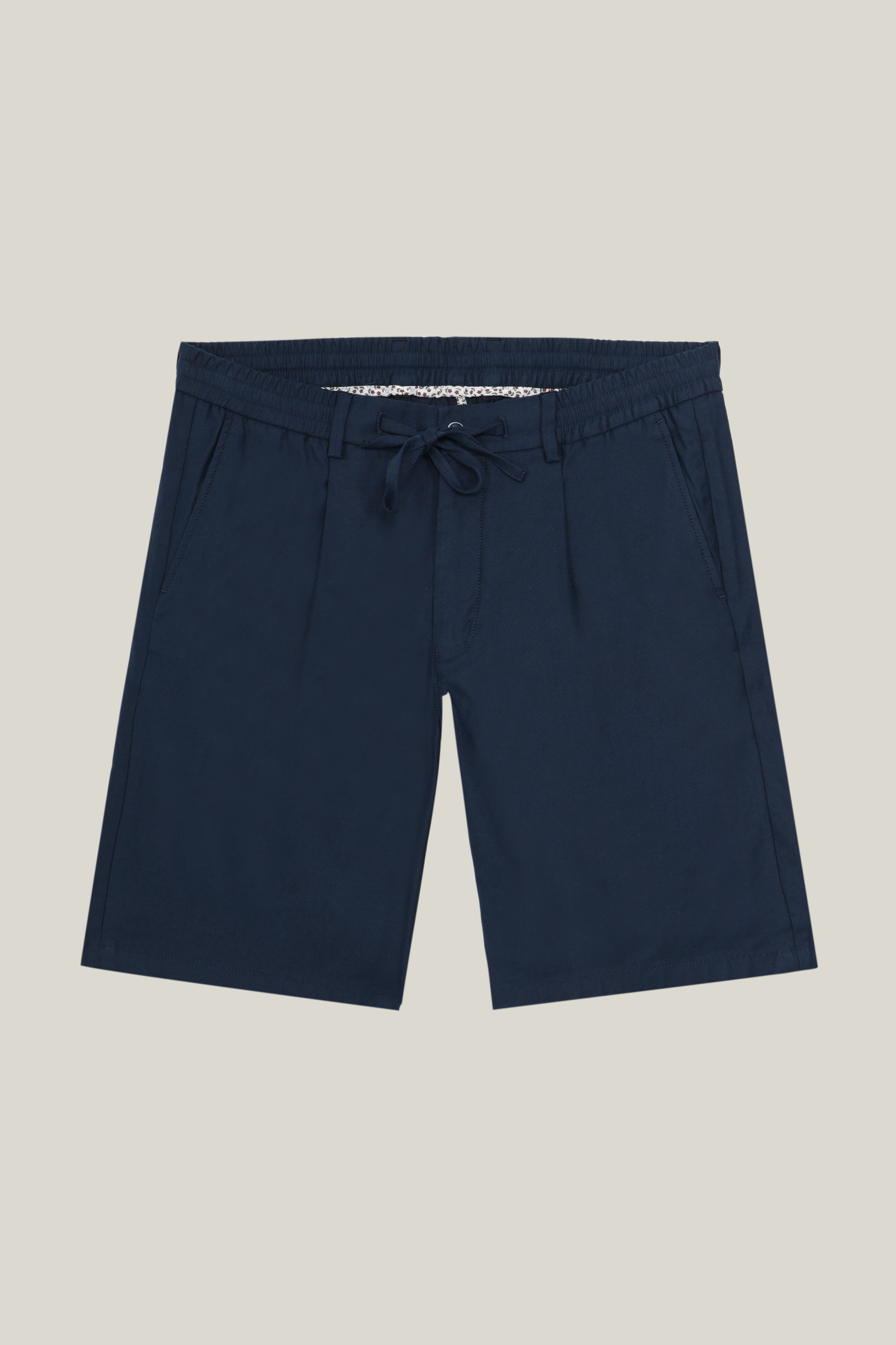 Bermuda coton-lin bleu marine