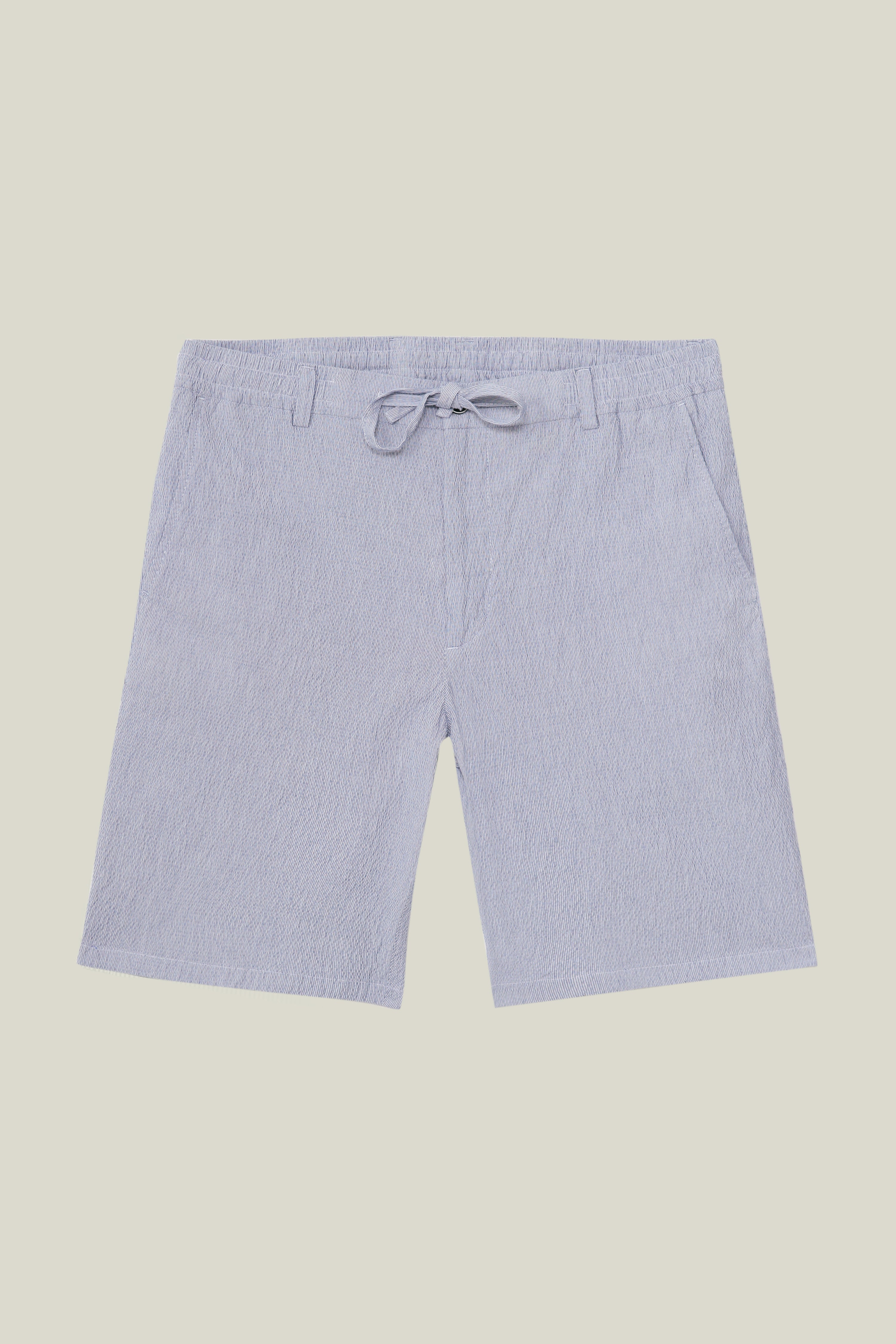 Seersucker Bermuda shorts in blue