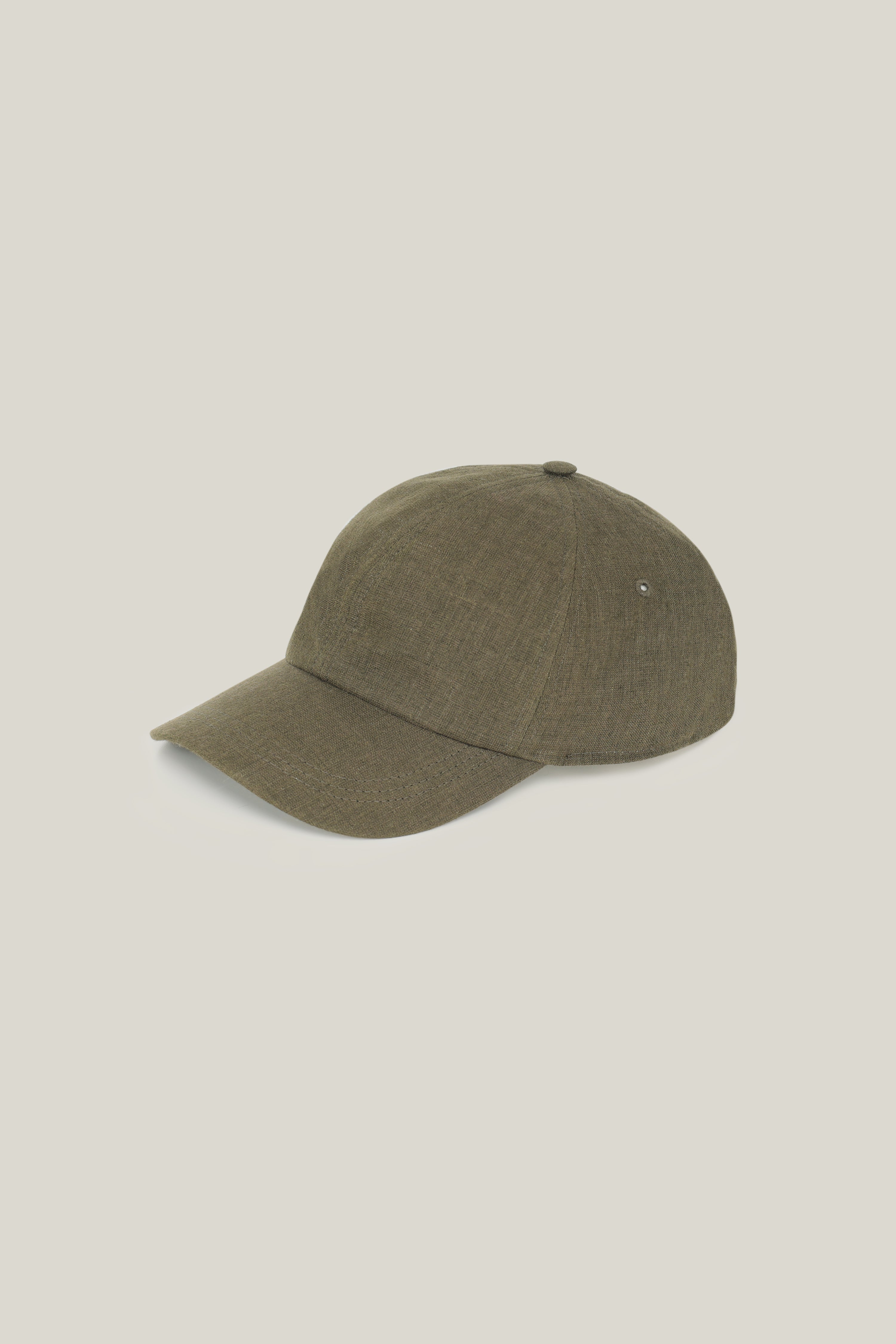 Casquette coton lin kaki