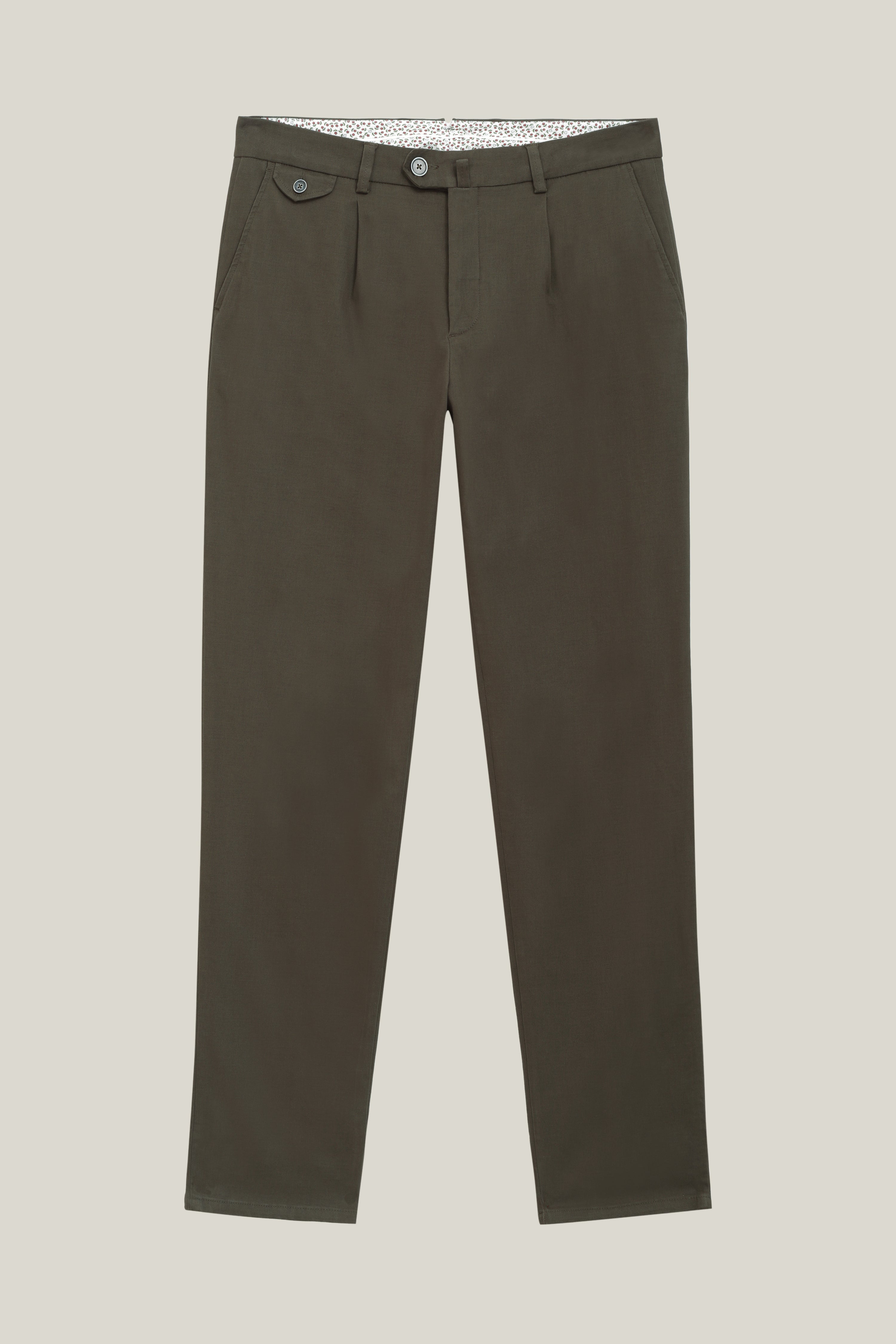 Chino à pinces kaki