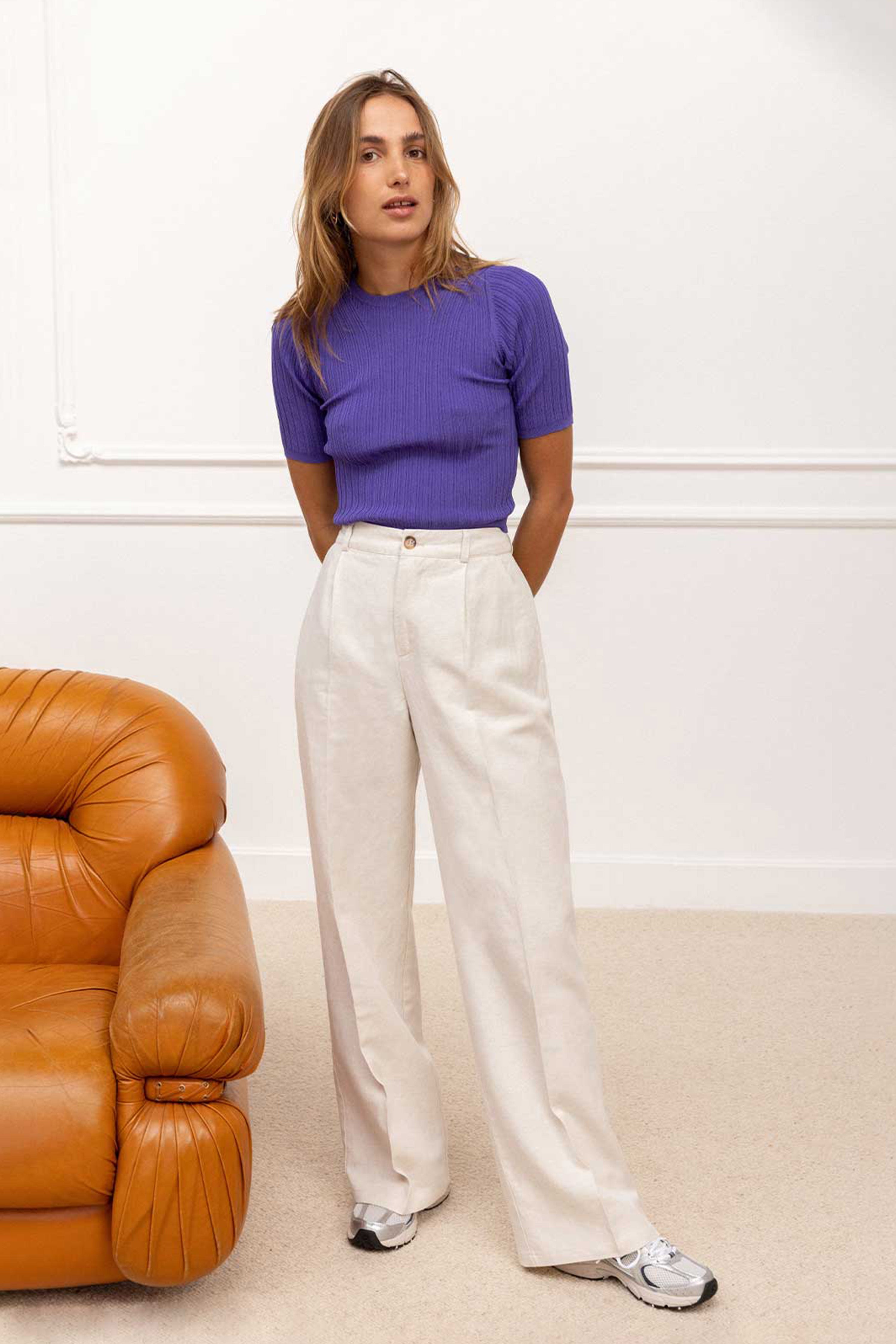Light palazzo pants in off-white