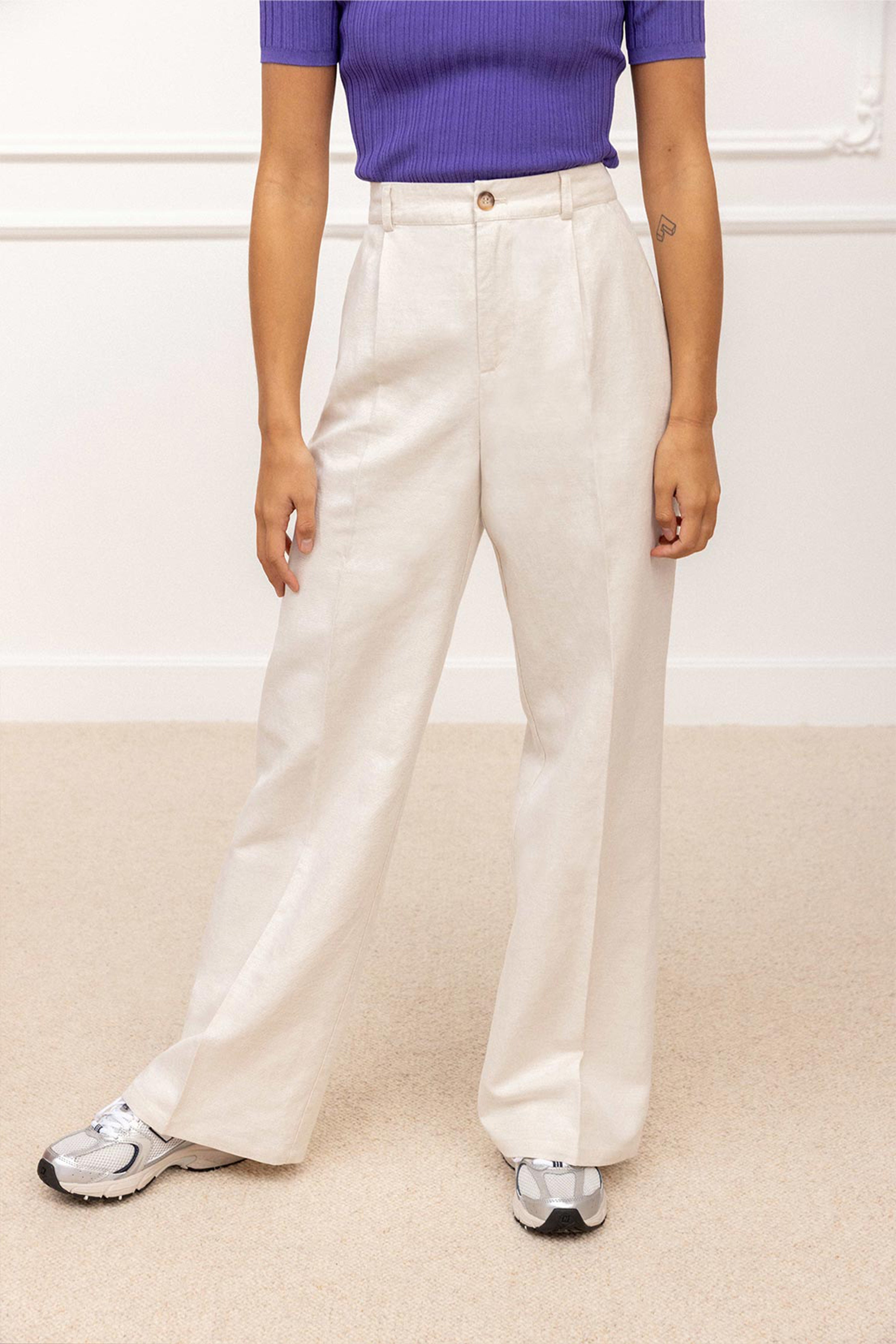 Light palazzo pants in off-white