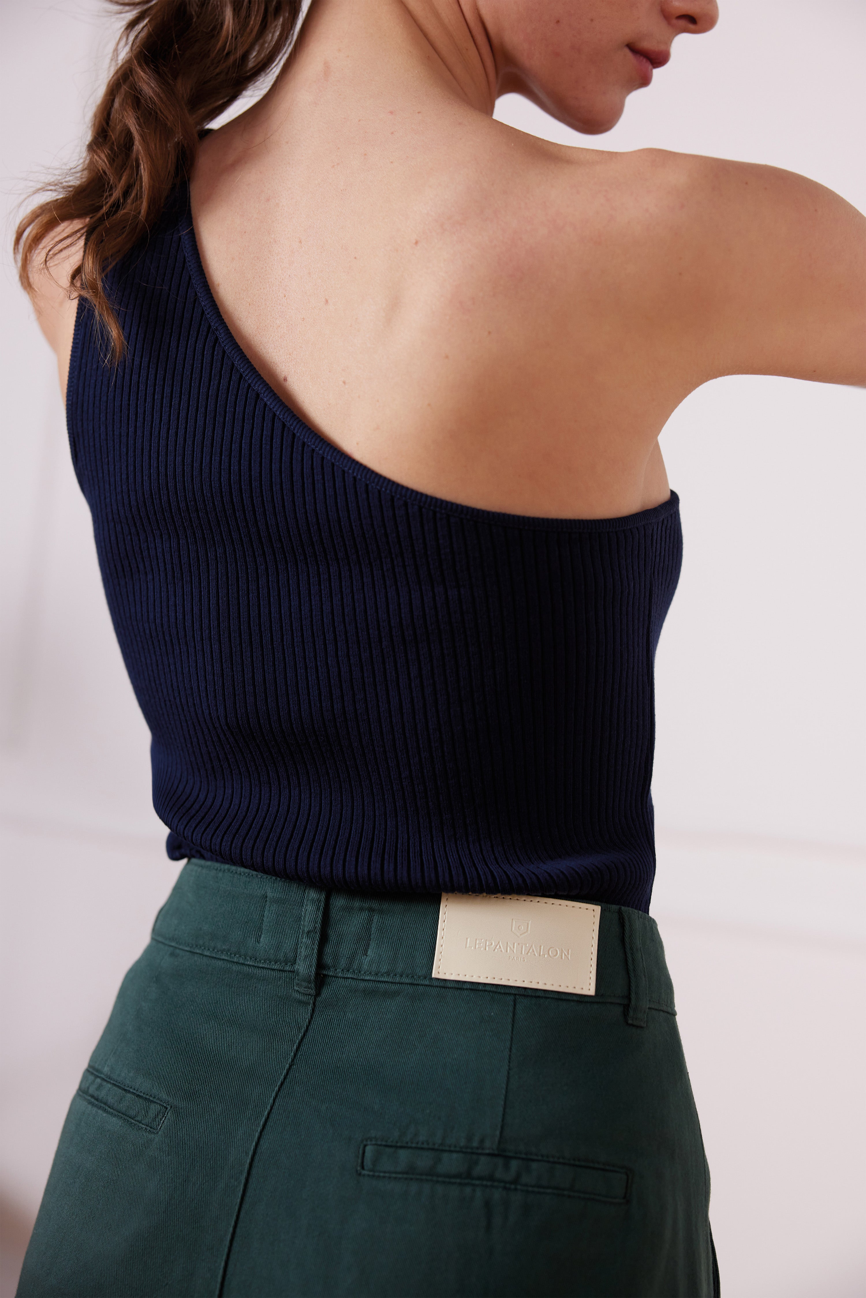 Pantalon à pinces vert