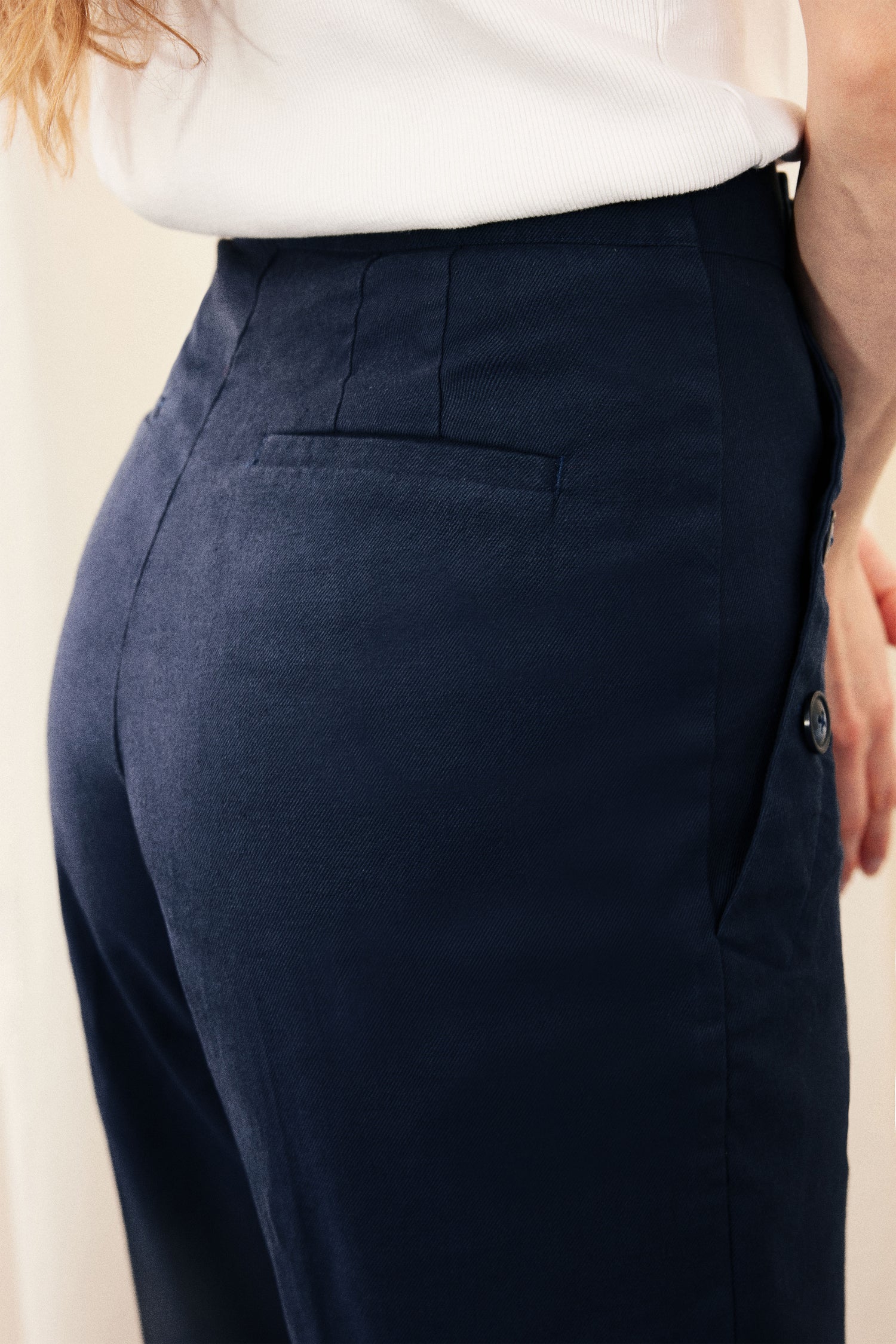 Pantalon à pont bleu marine