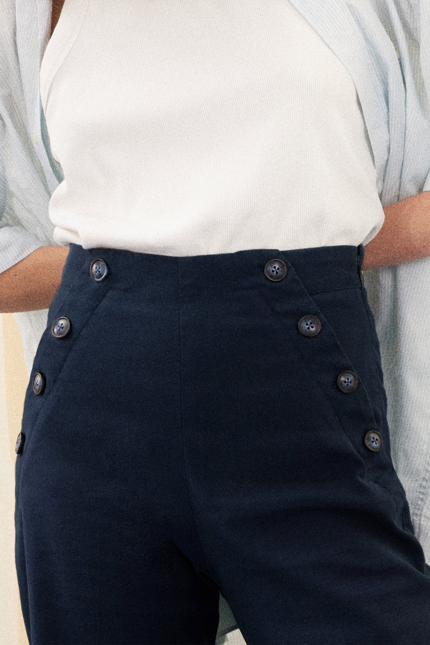 Pantalon à pont bleu marine