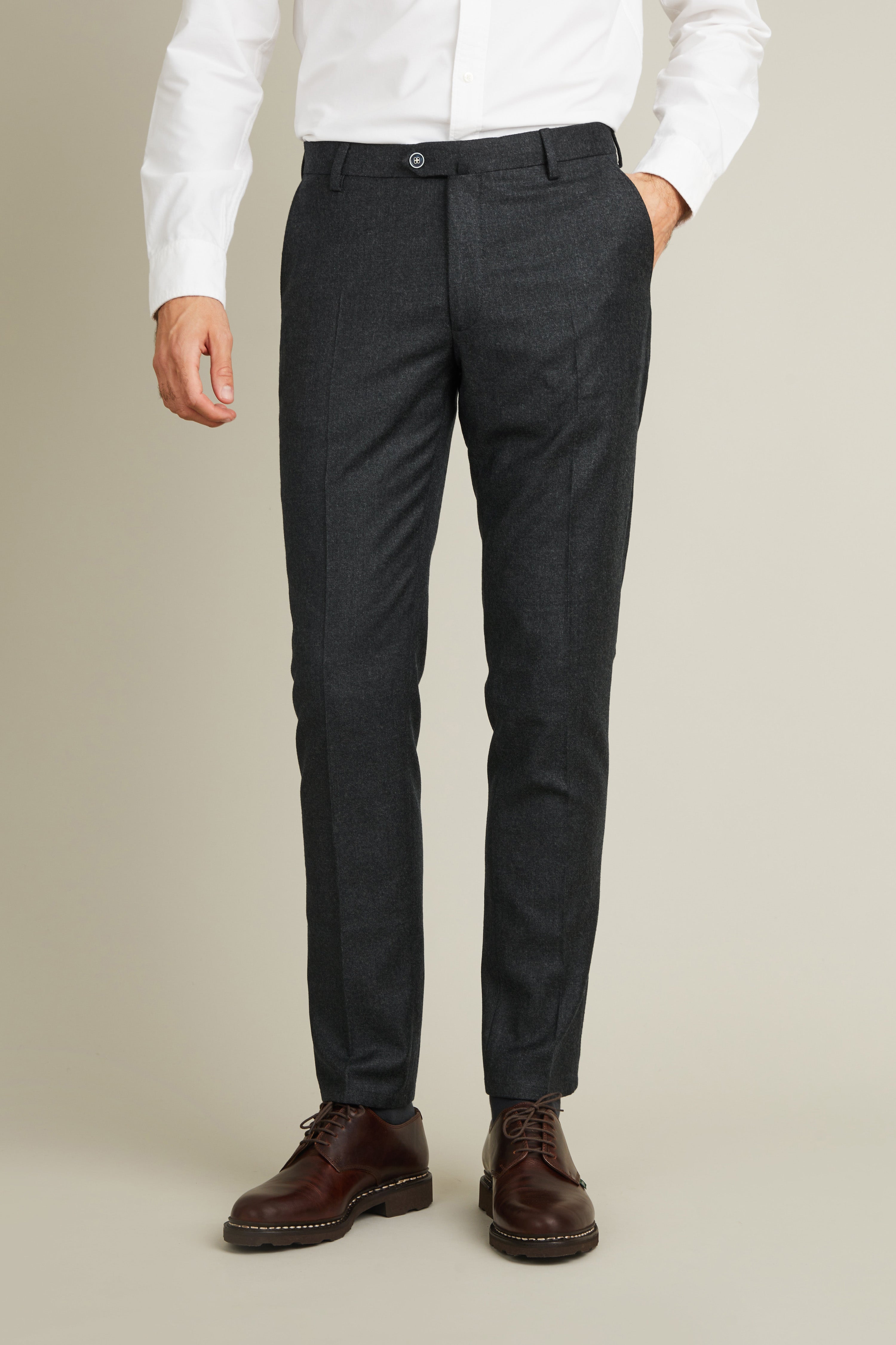 Pantalon flanelle gris anthracite