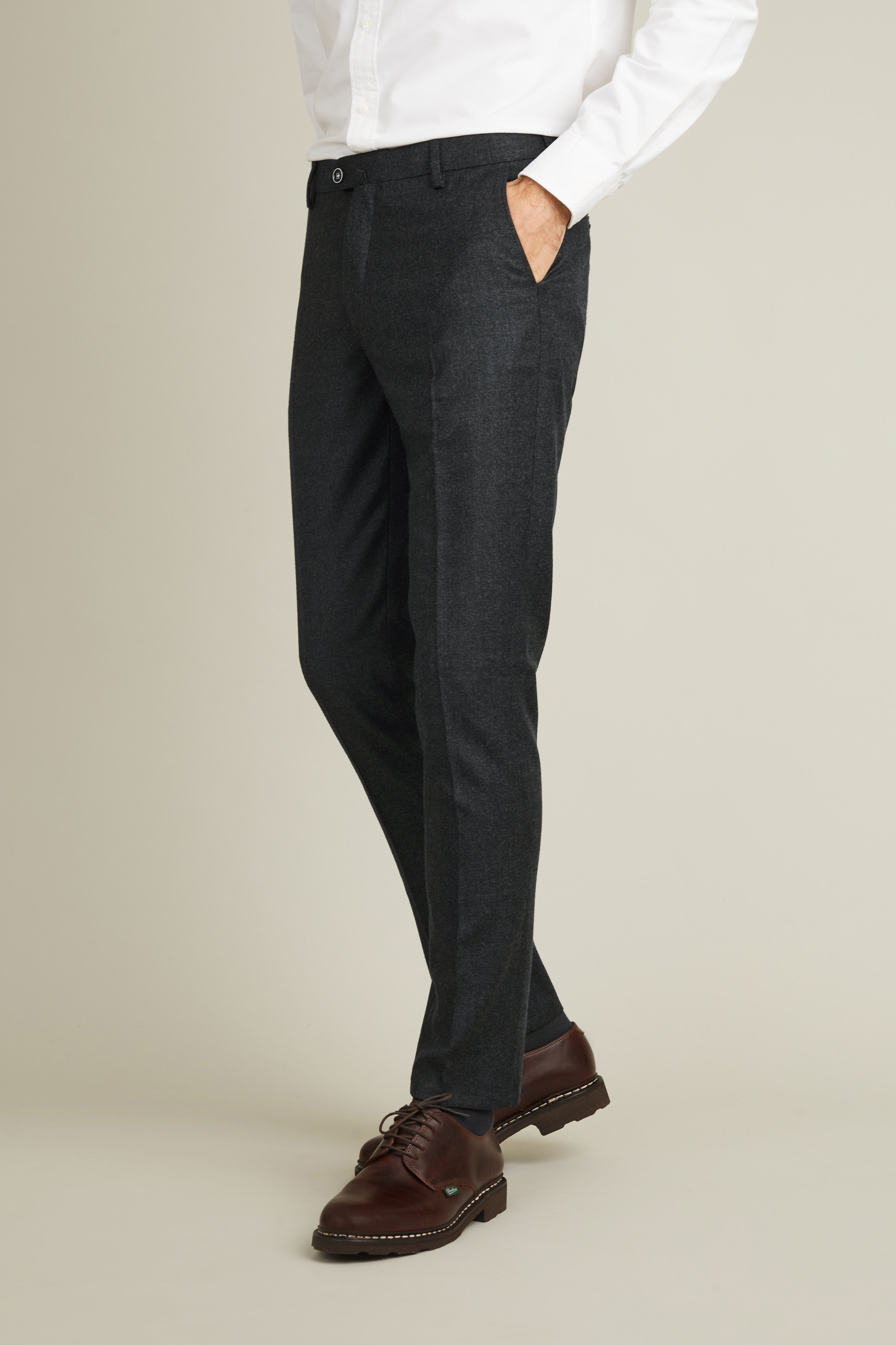 Pantalon flanelle gris anthracite