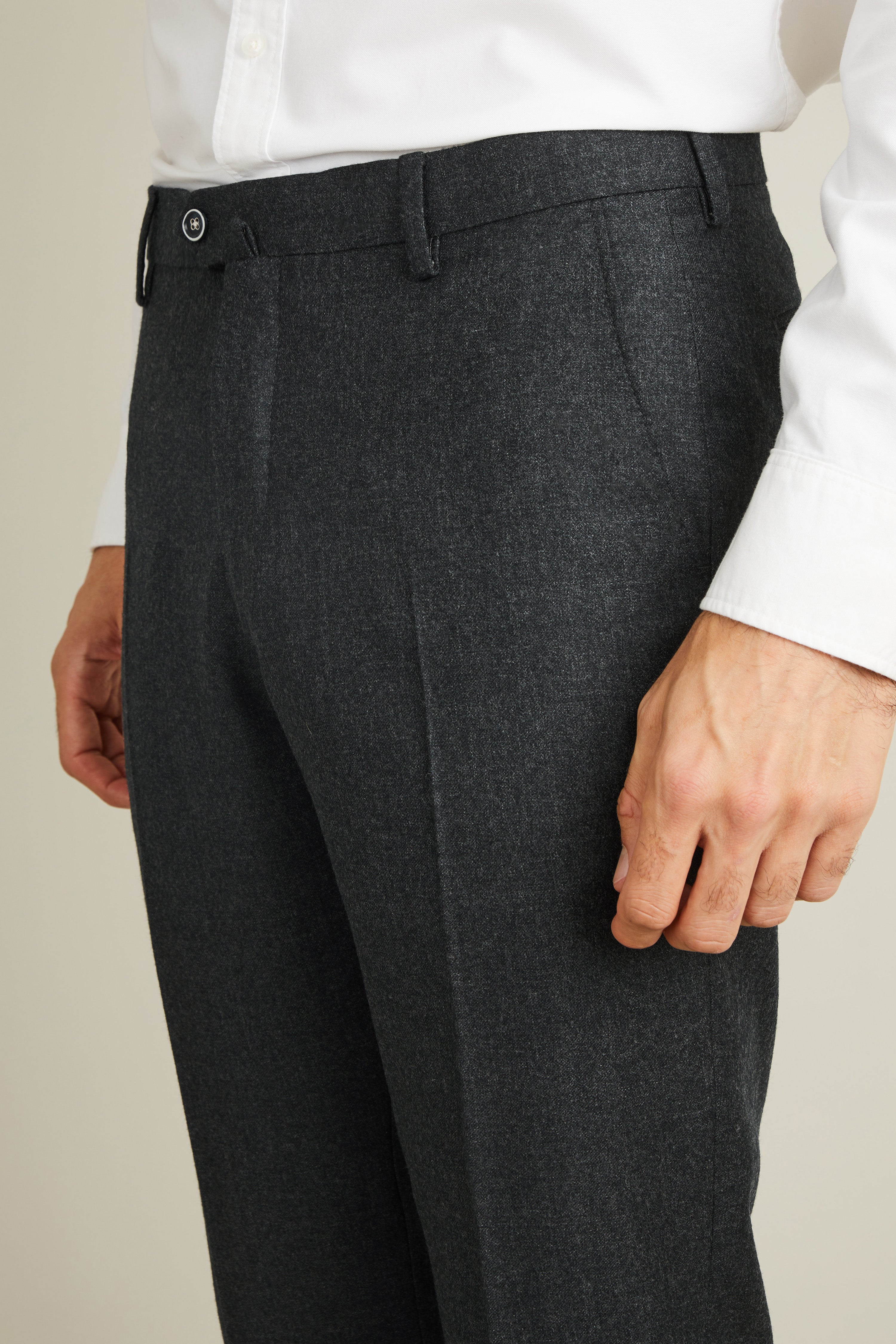 Pantalon flanelle gris anthracite