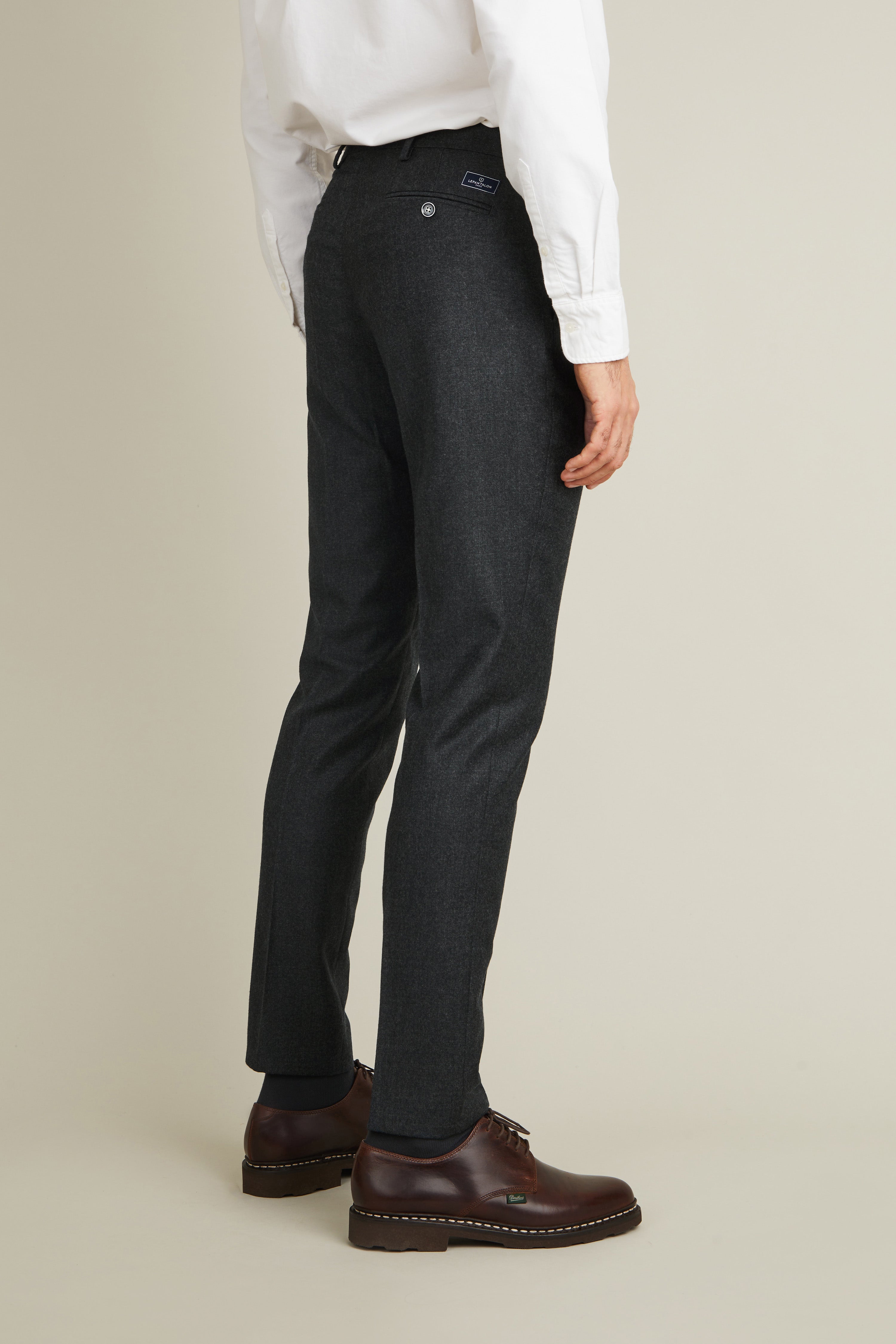 Pantalon flanelle gris anthracite