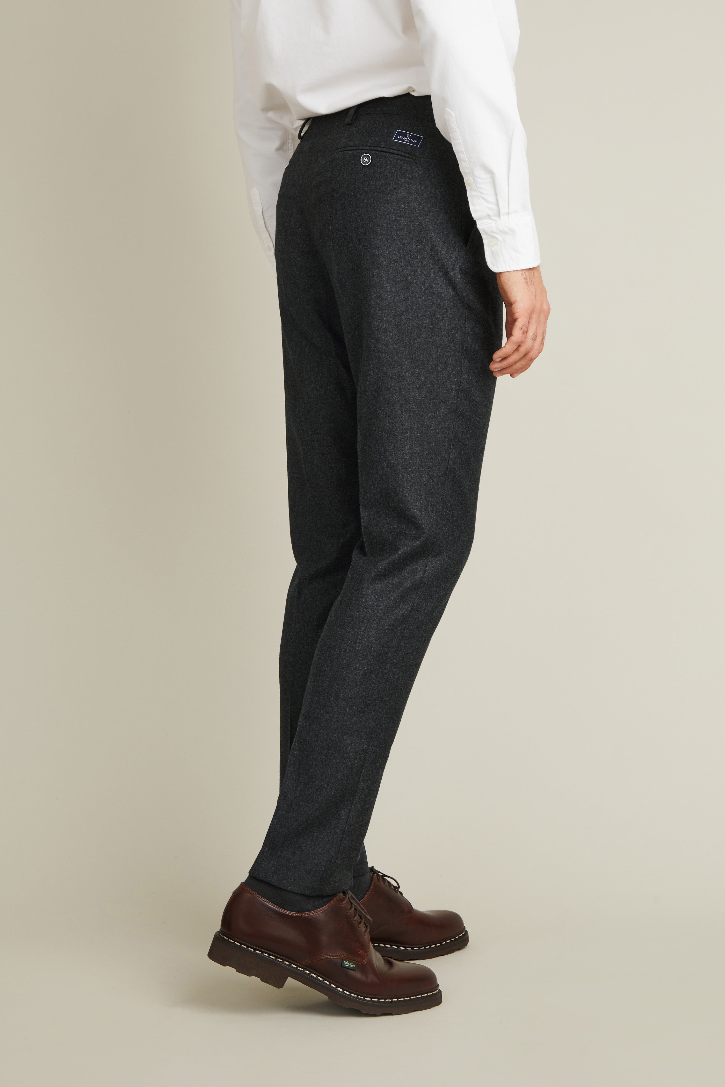 Pantalon flanelle gris anthracite