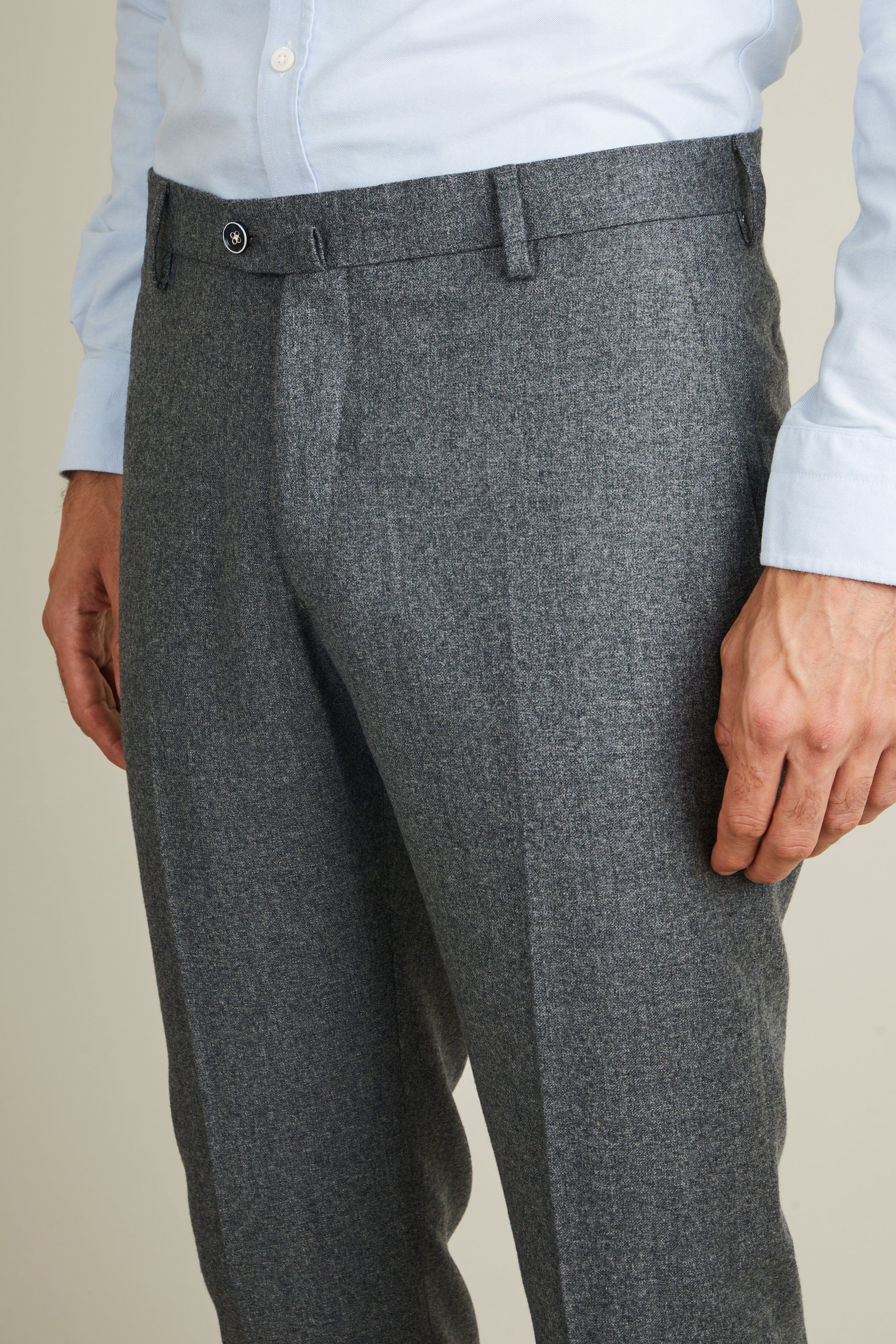 Pantalon flanelle gris chiné