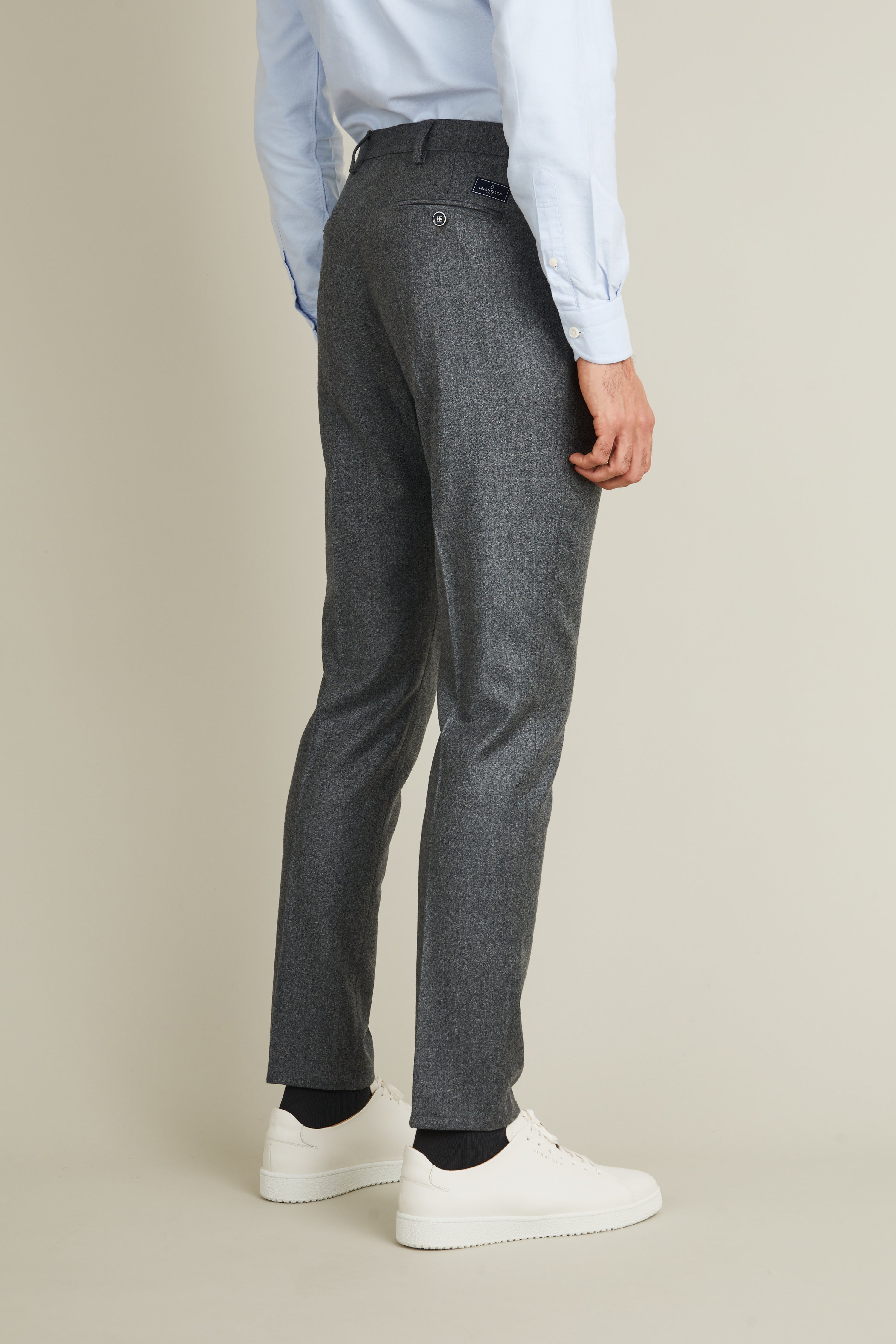Pantalon flanelle gris chiné