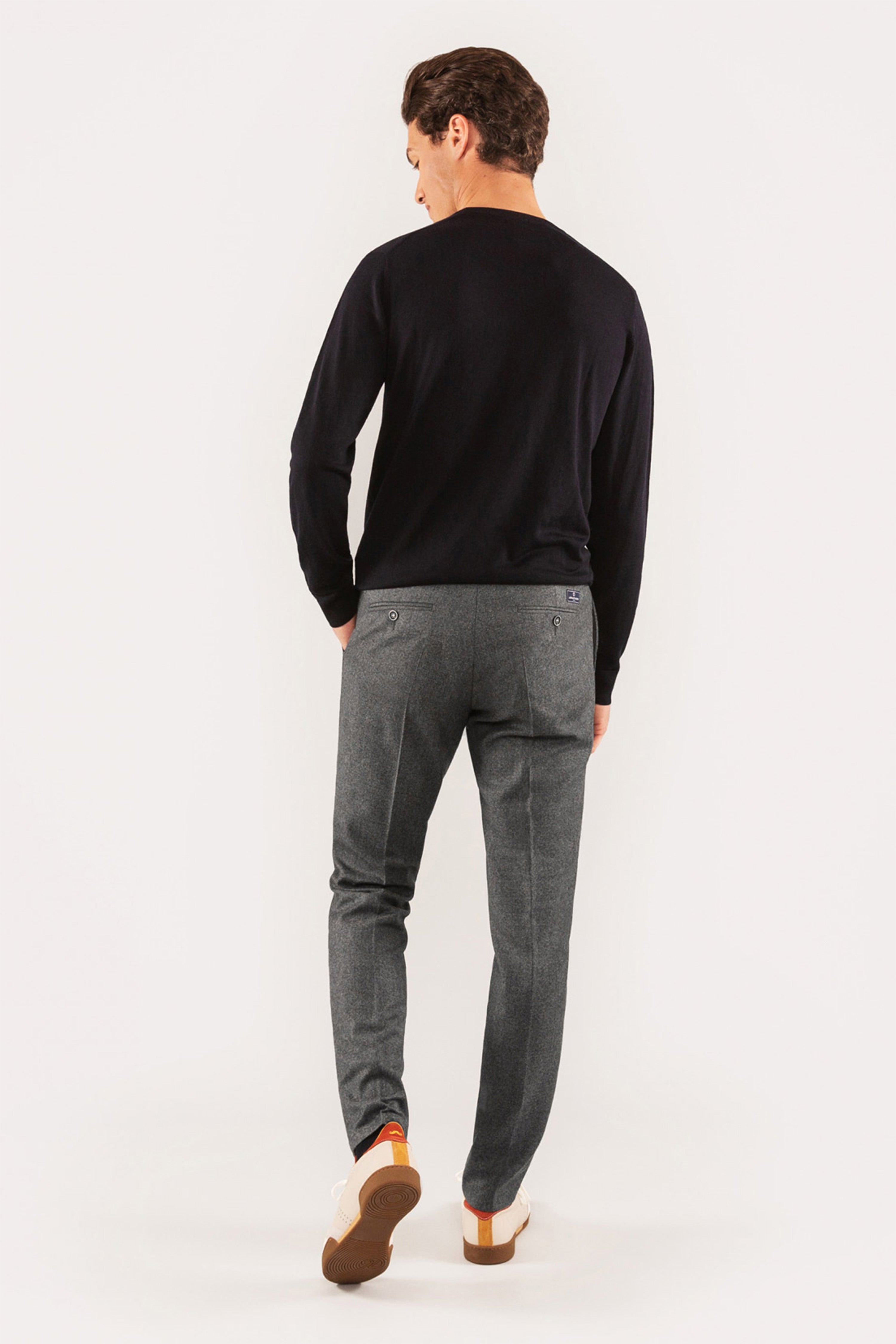 Pantalon flanelle Gris Chiné v1
