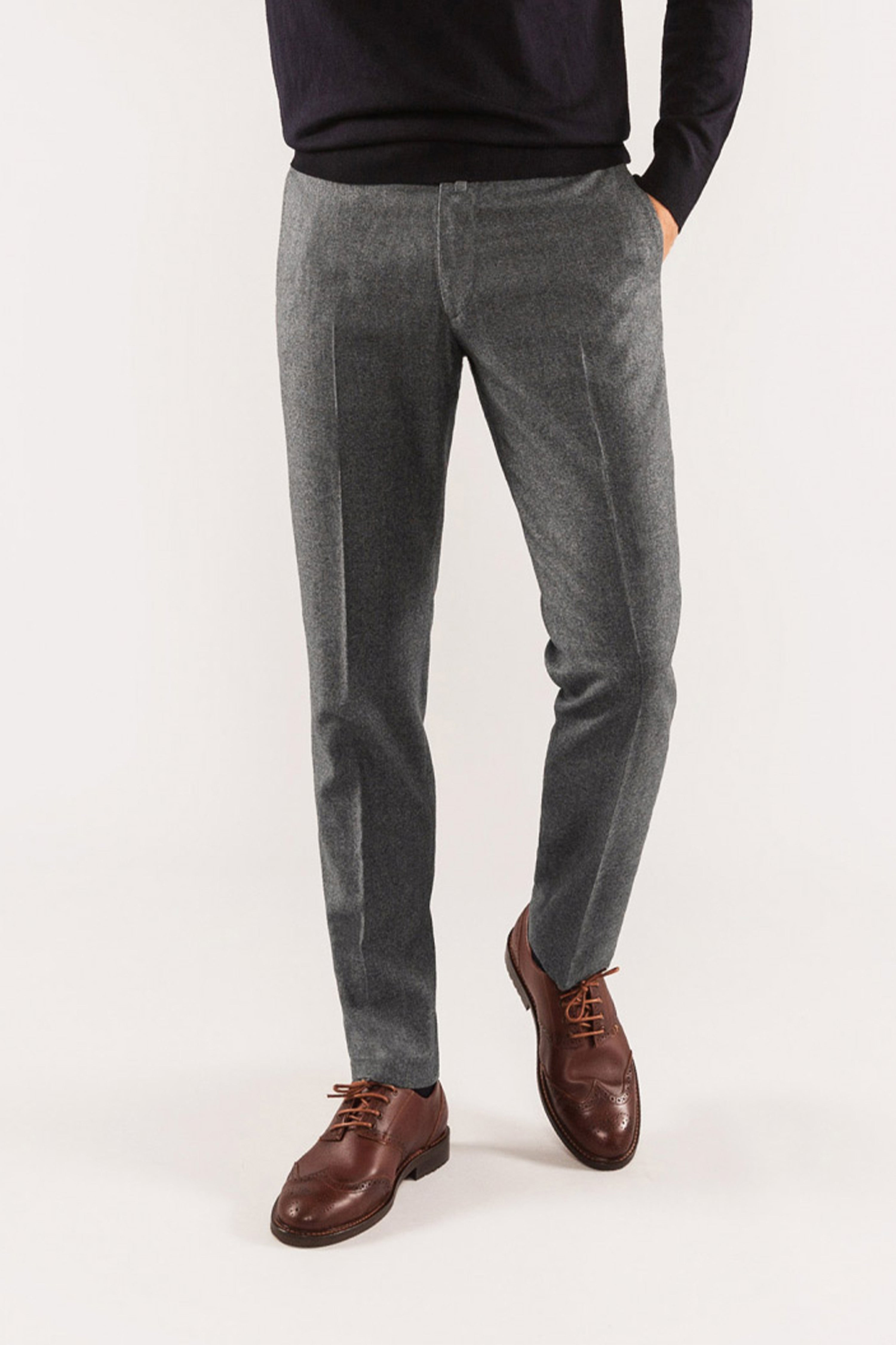 Pantalon flanelle Gris Chiné v1