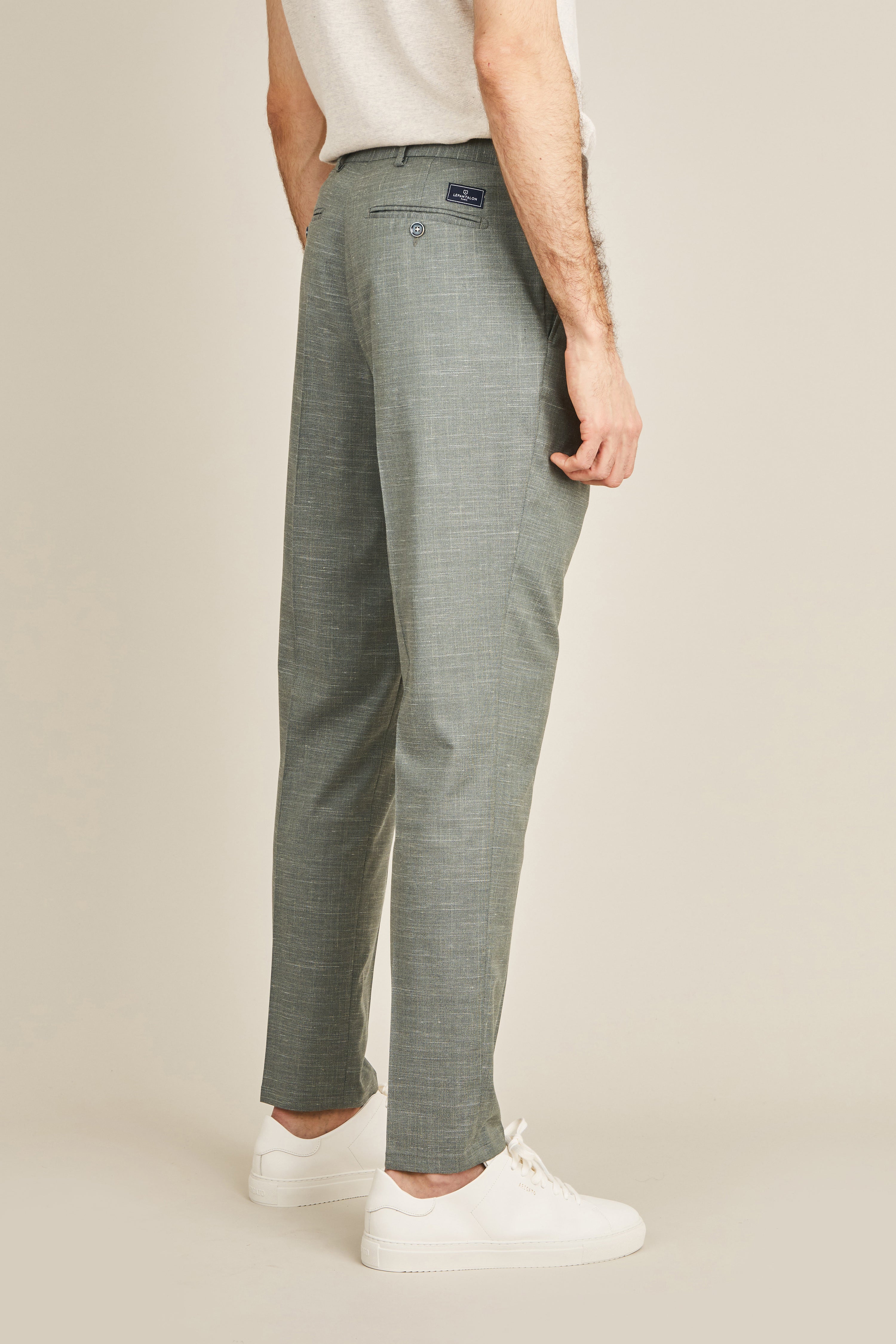 Pantalon à pinces léger vert