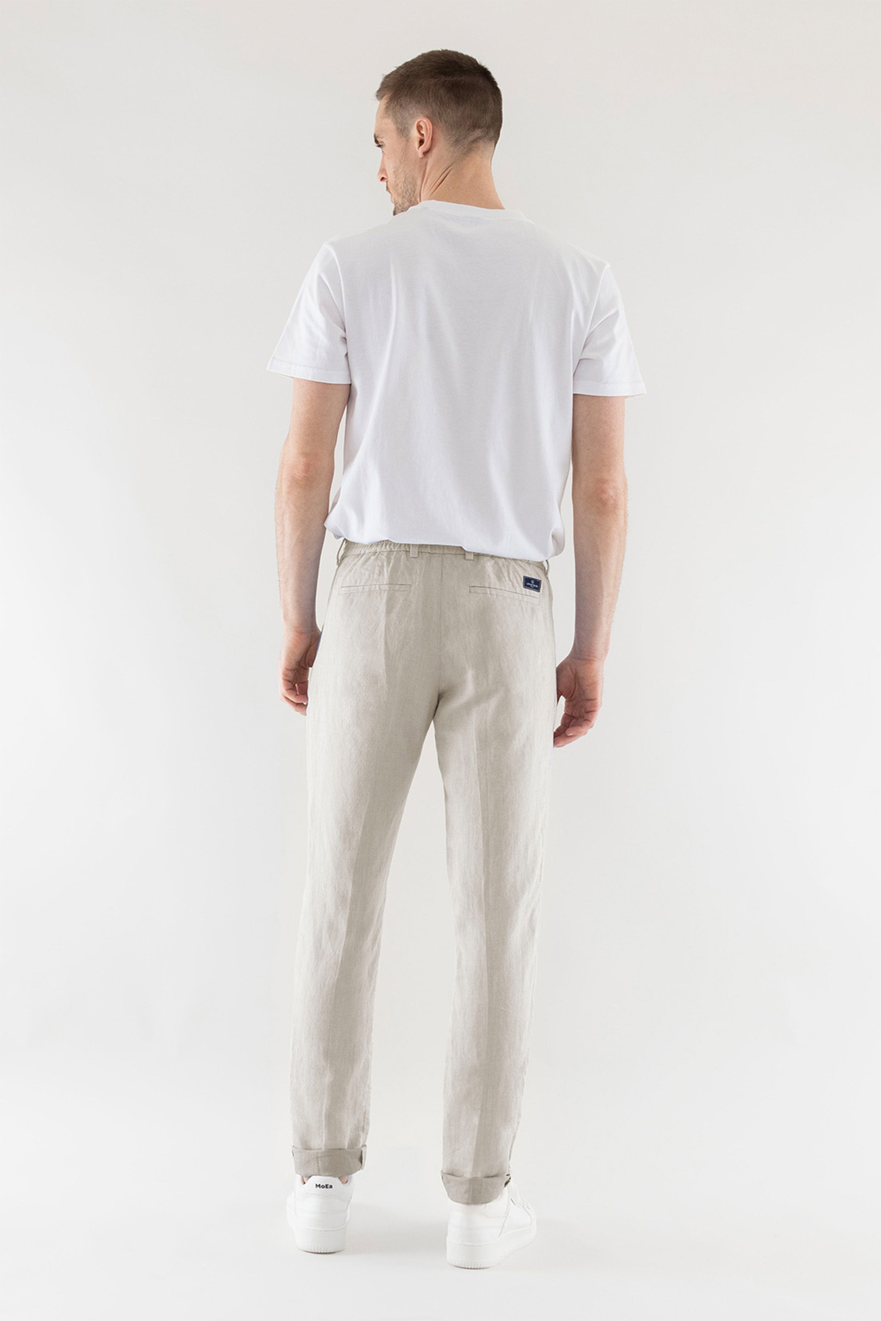 Pantalon à pinces léger gris clair