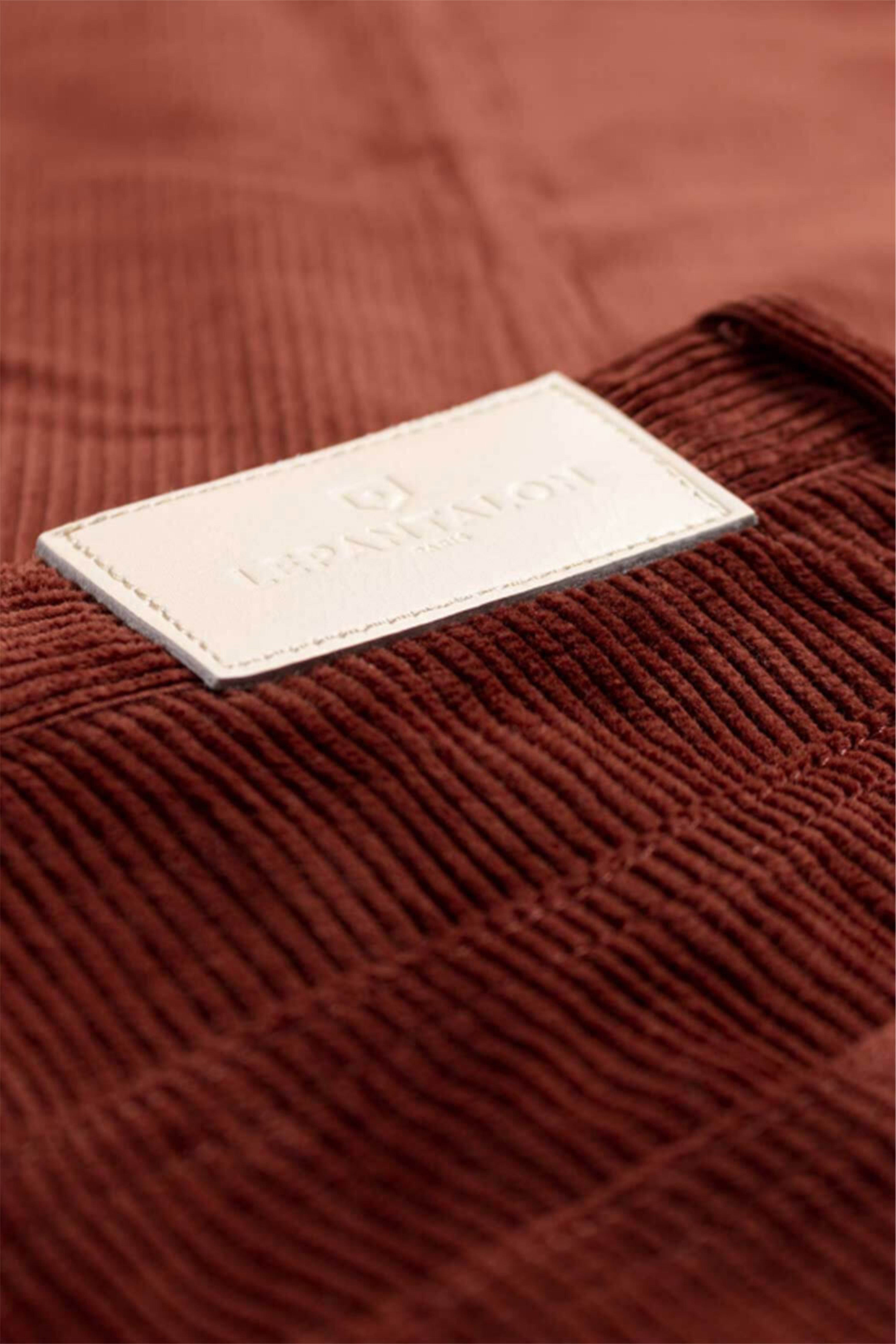 Pantalon en velours droit rouge brique