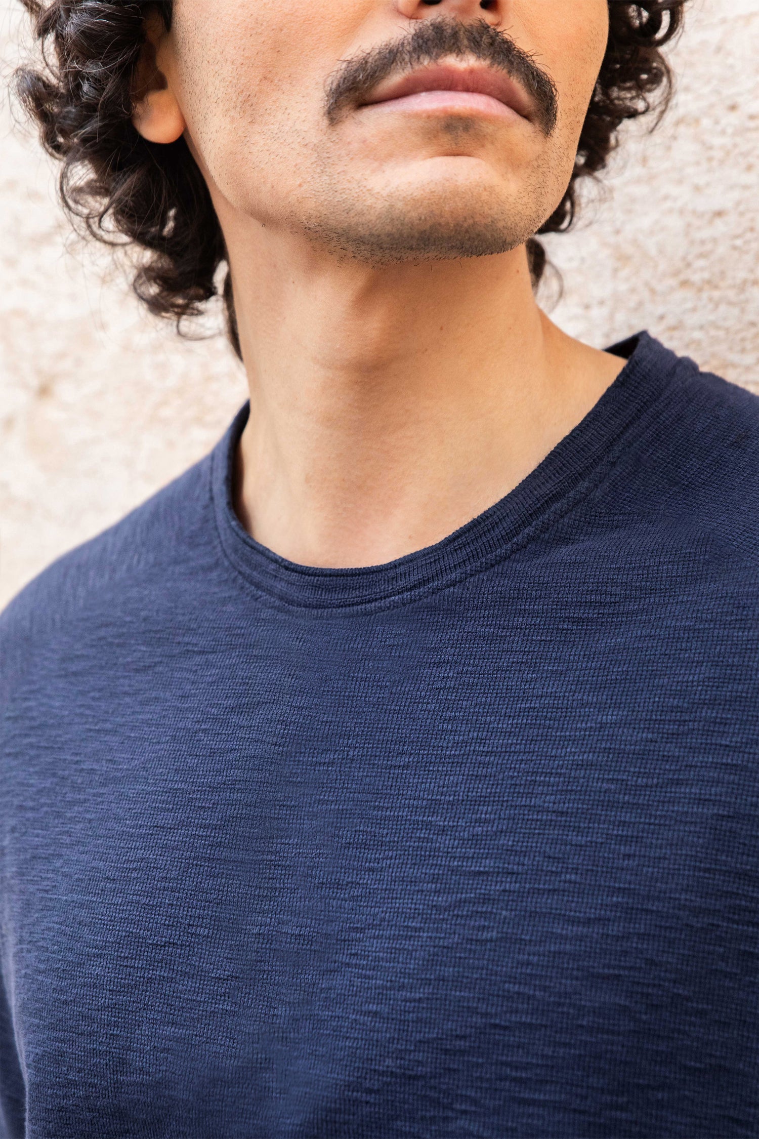 Tee-shirt texturé bleu marine