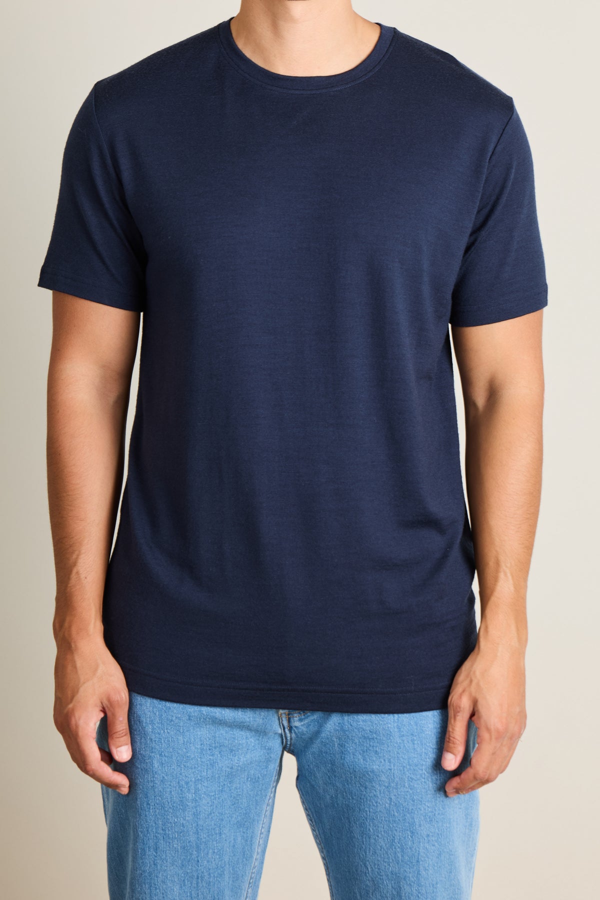Tee-shirt mérinos bleu marine