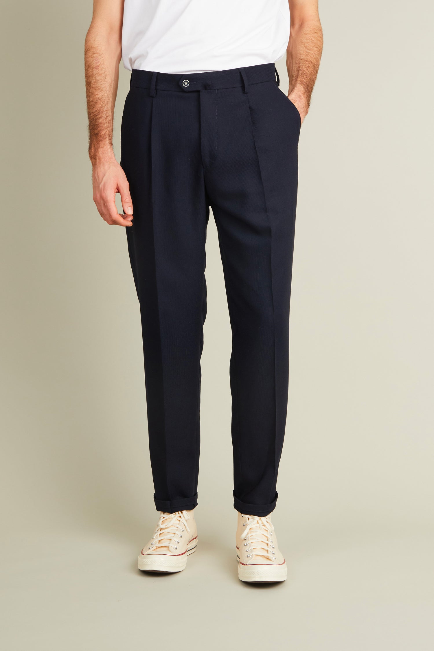 Pantalon travel bleu marine
