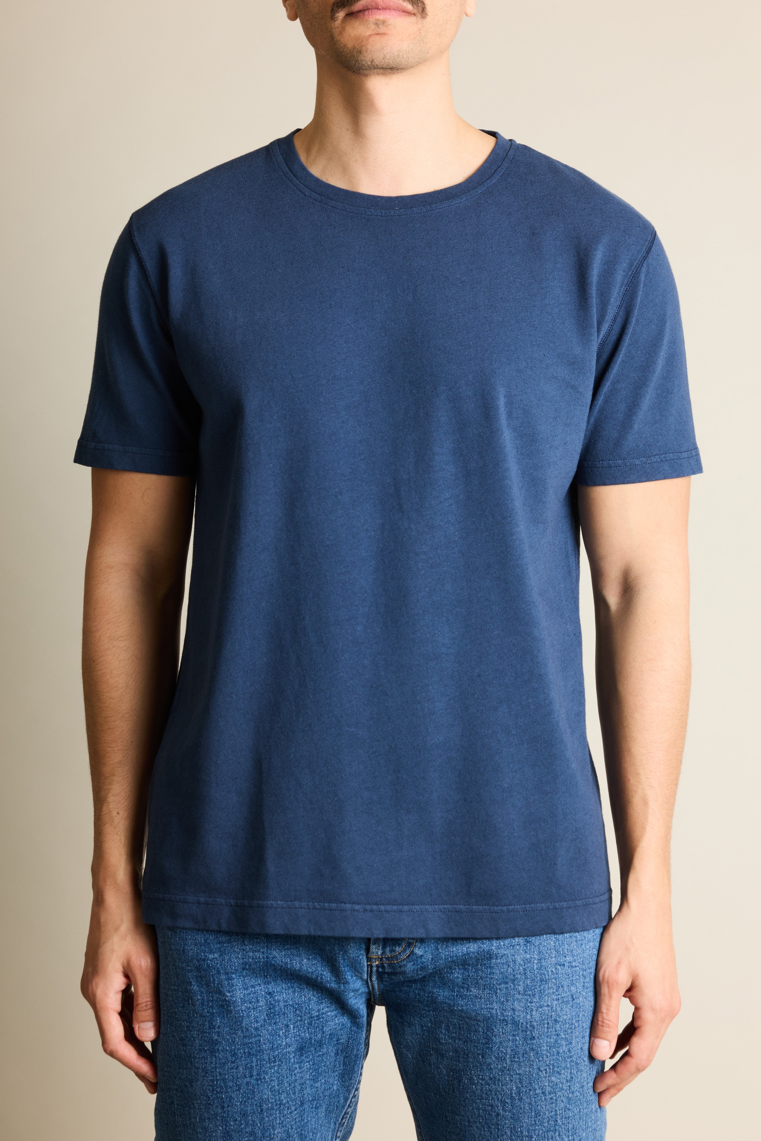 Tee-shirt coton-lin indigo
