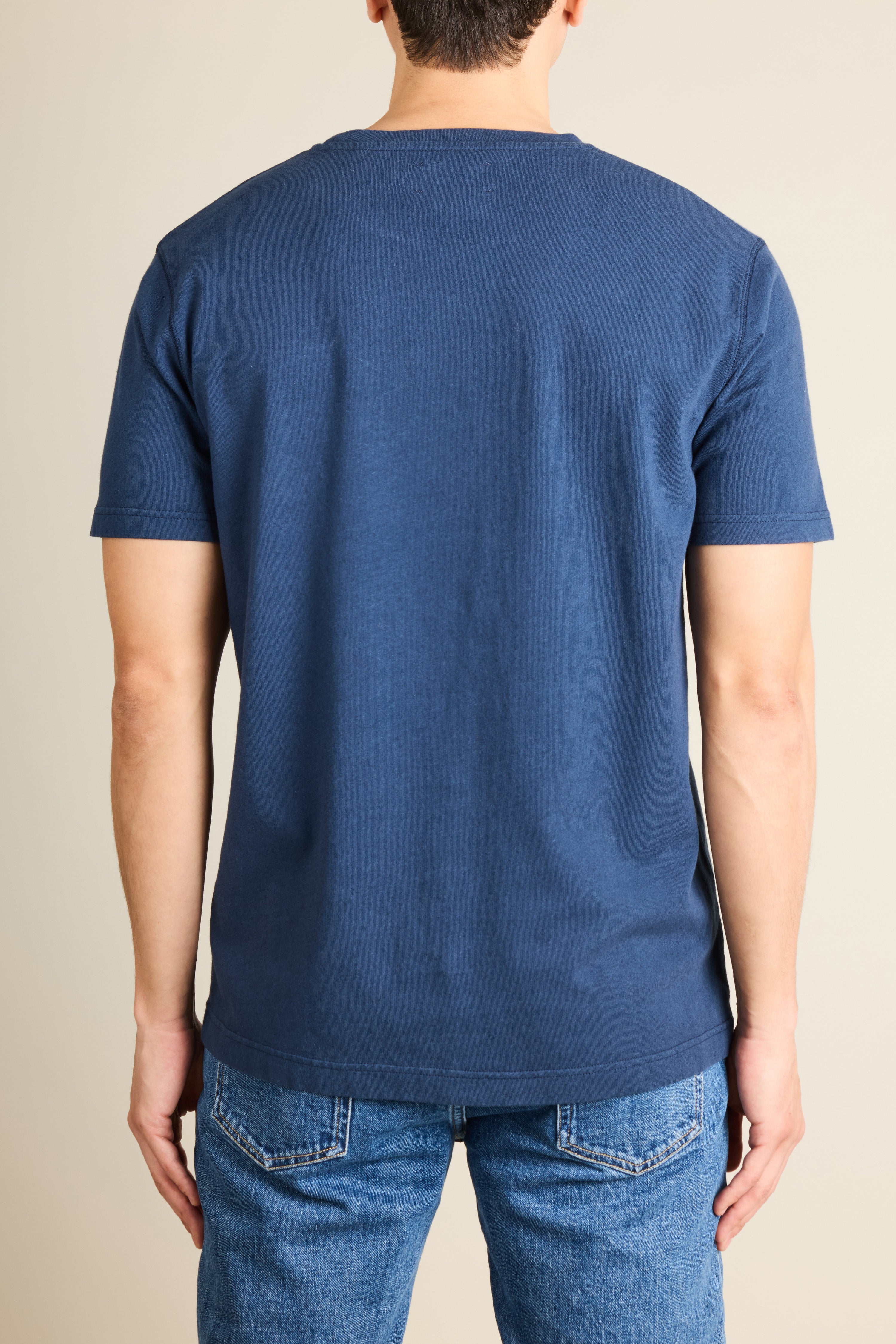 Tee-shirt coton-lin indigo