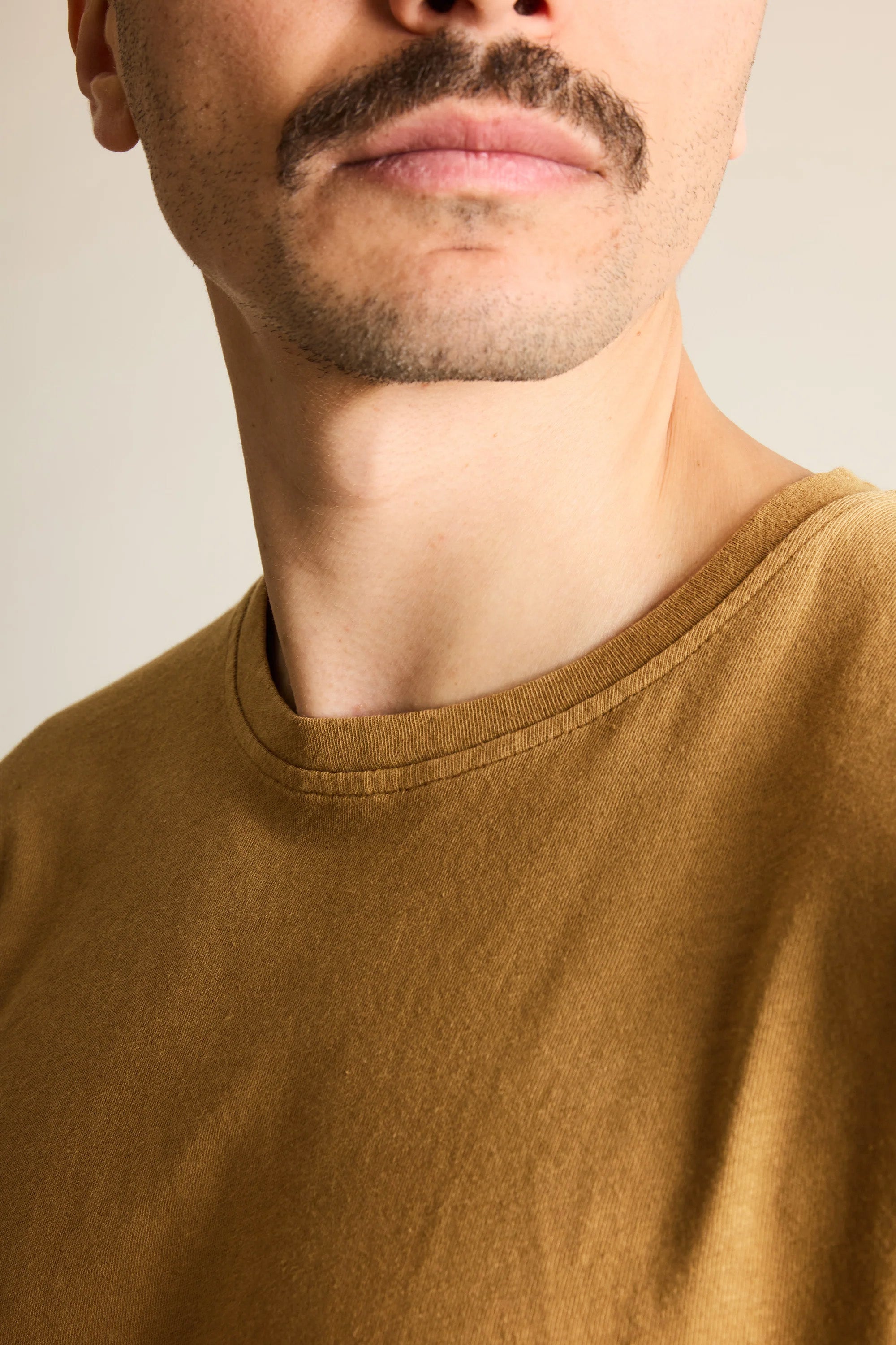 Tee-shirt coton-lin caramel