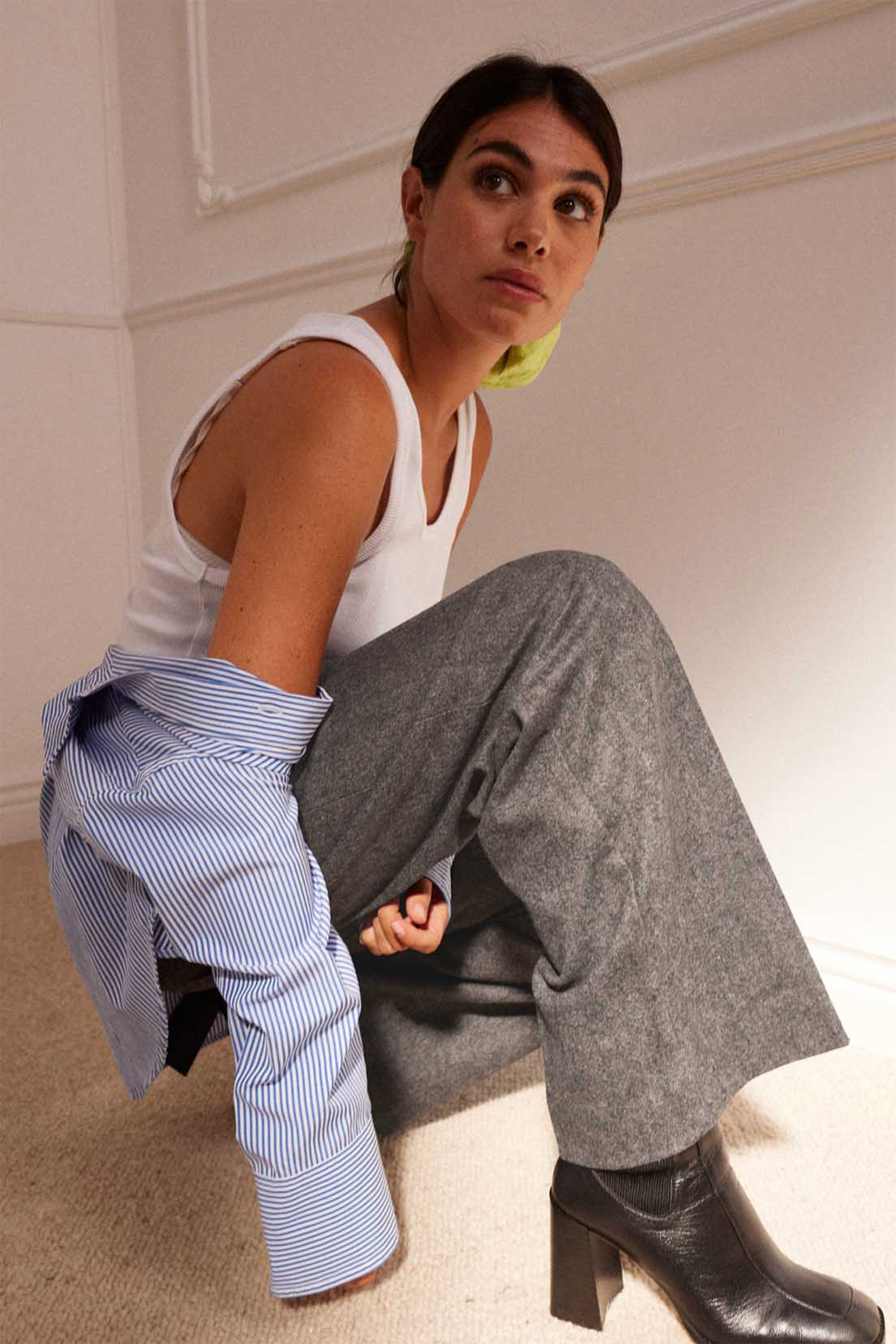 Pantalon Flanelle Palazzo Gris (ancienne version)