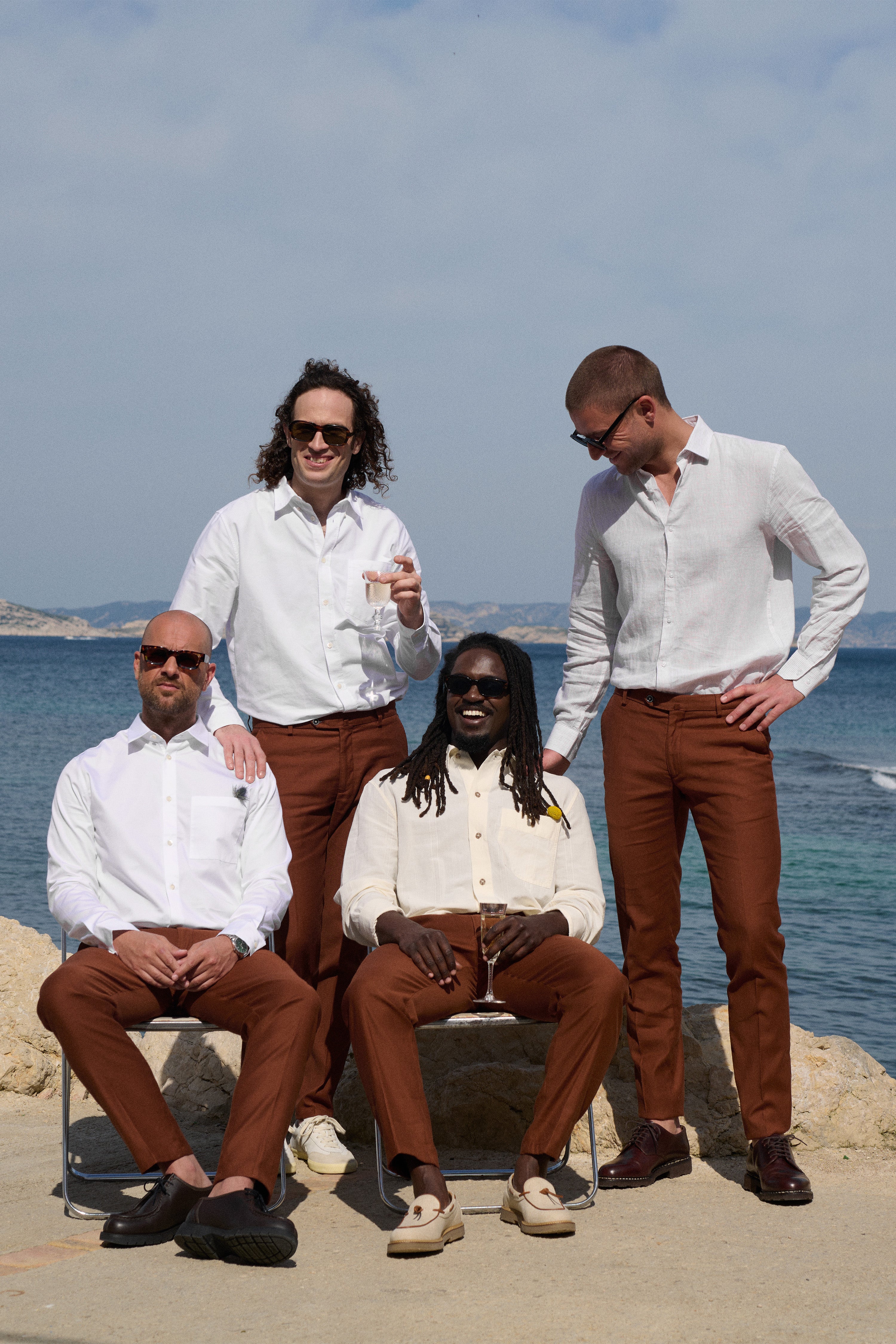 Terracotta cotton linen chinos