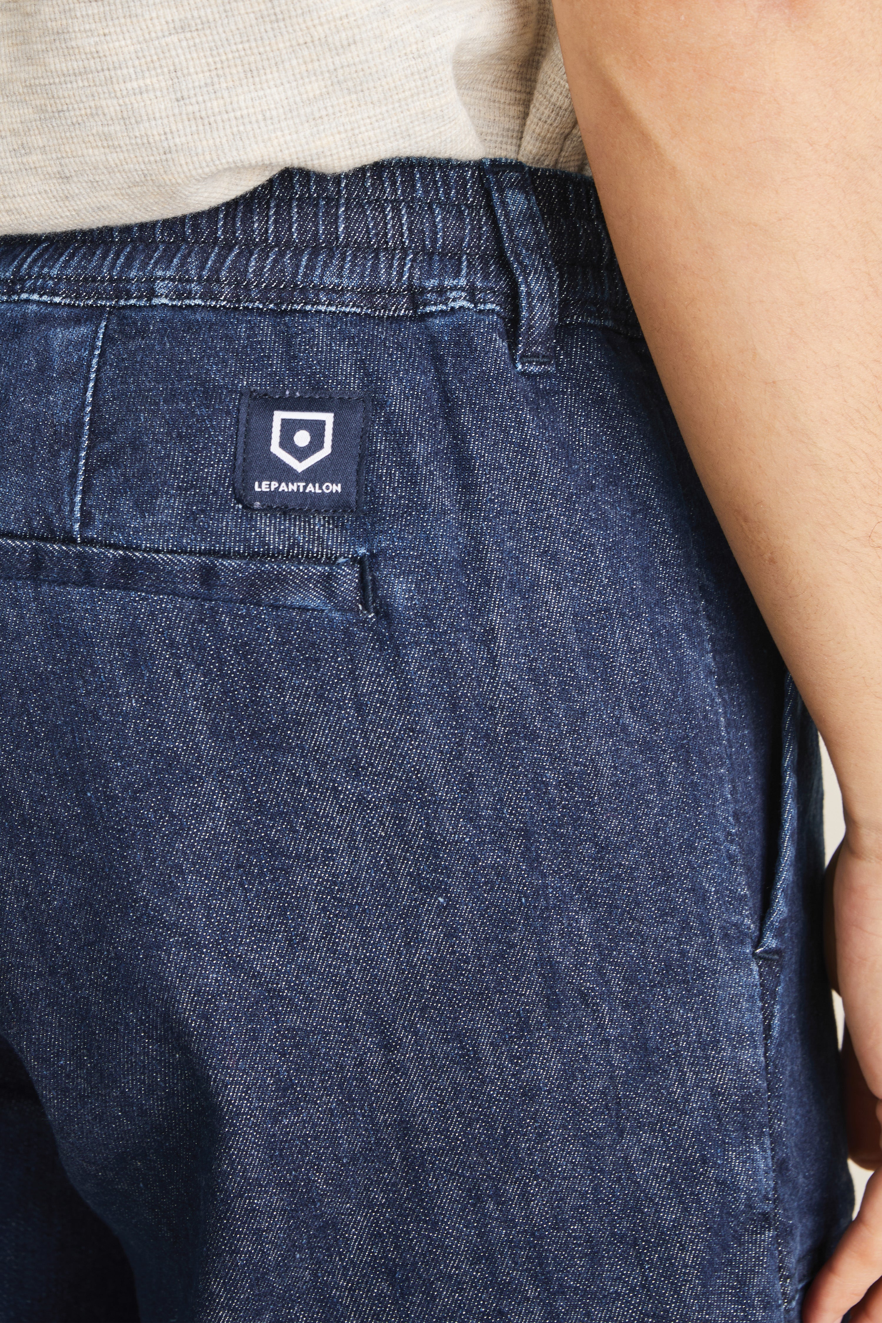 Denim fatigue shorts in stone blue