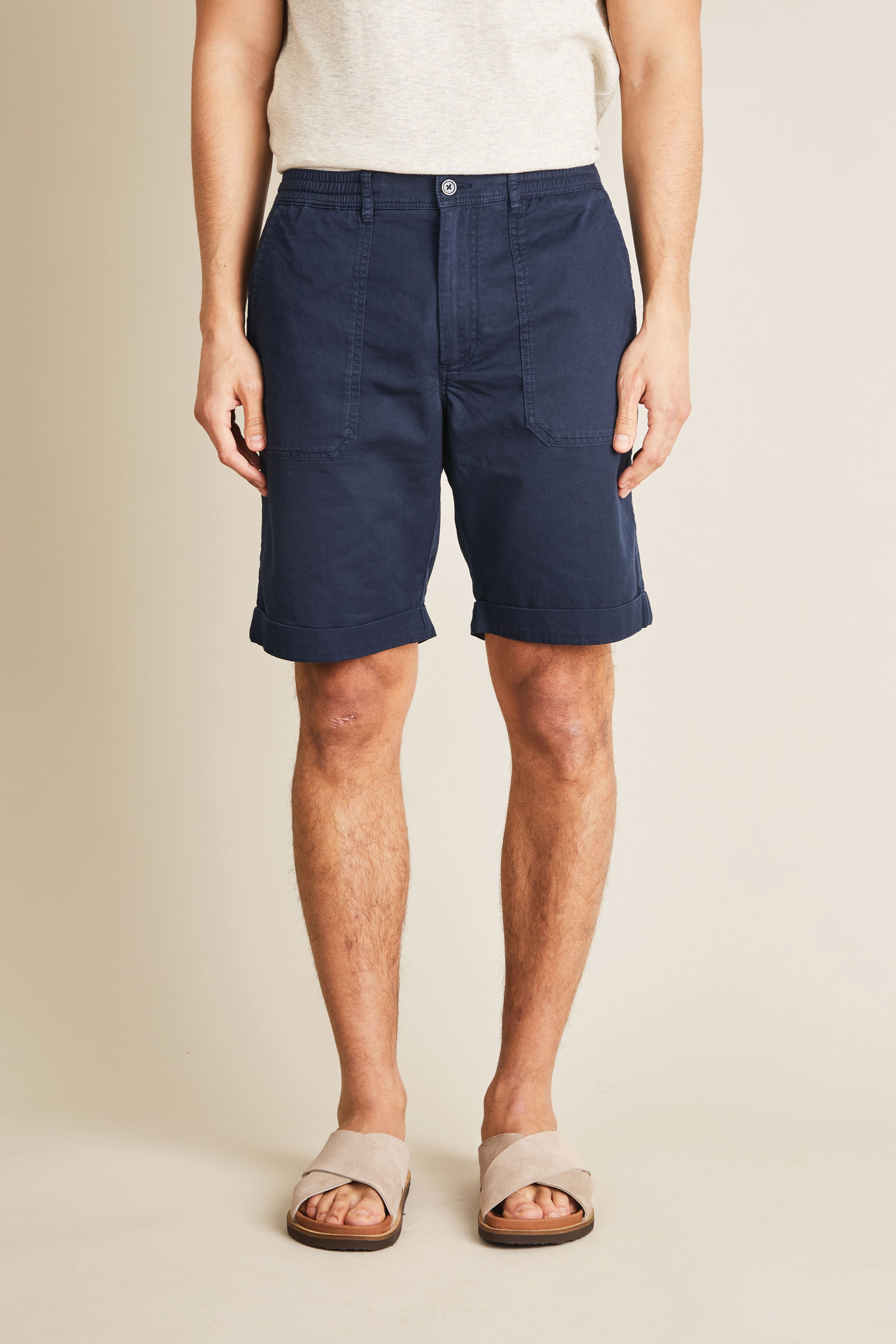 Navy blue fatigue shorts