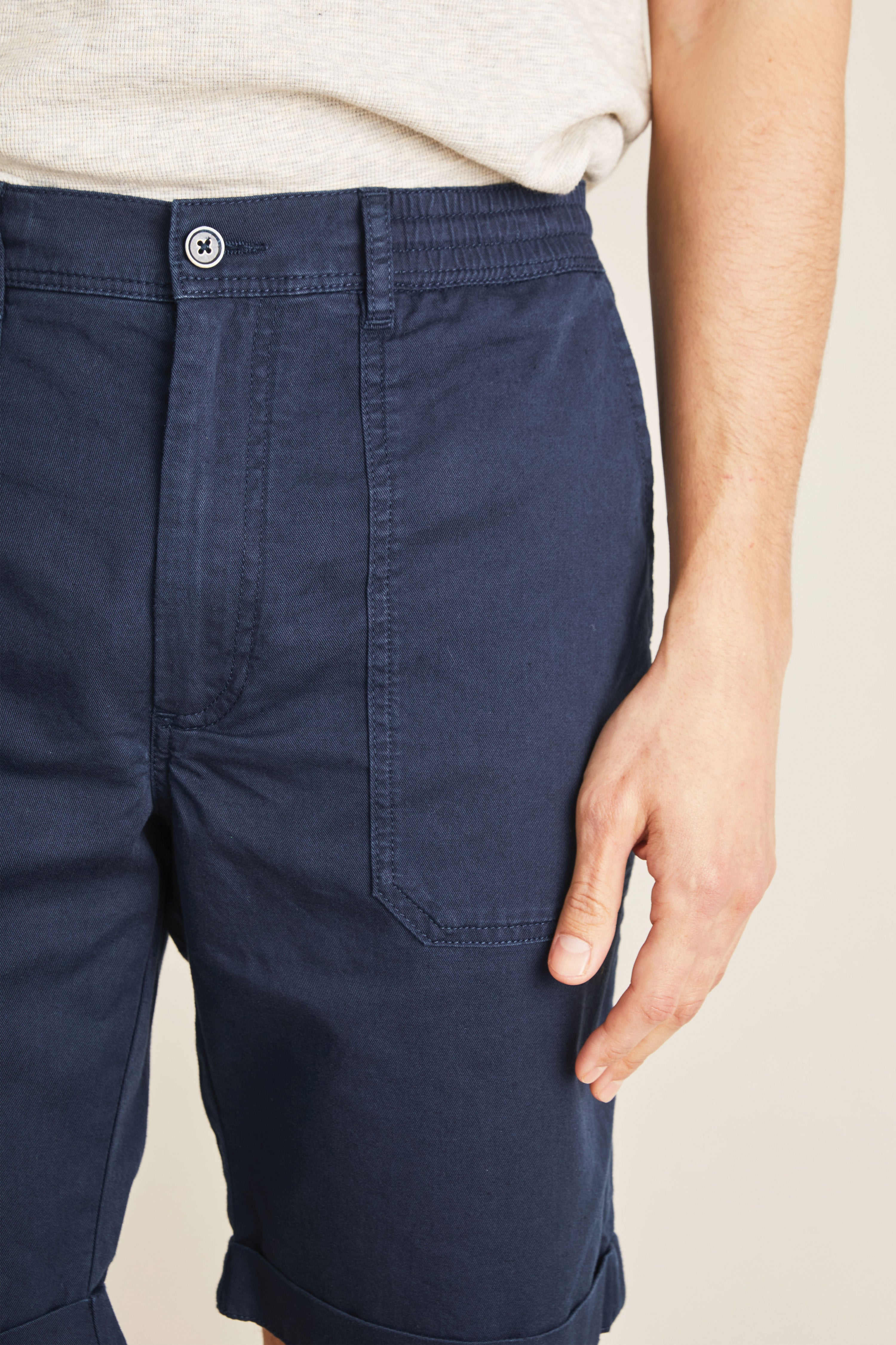 Navy blue fatigue shorts