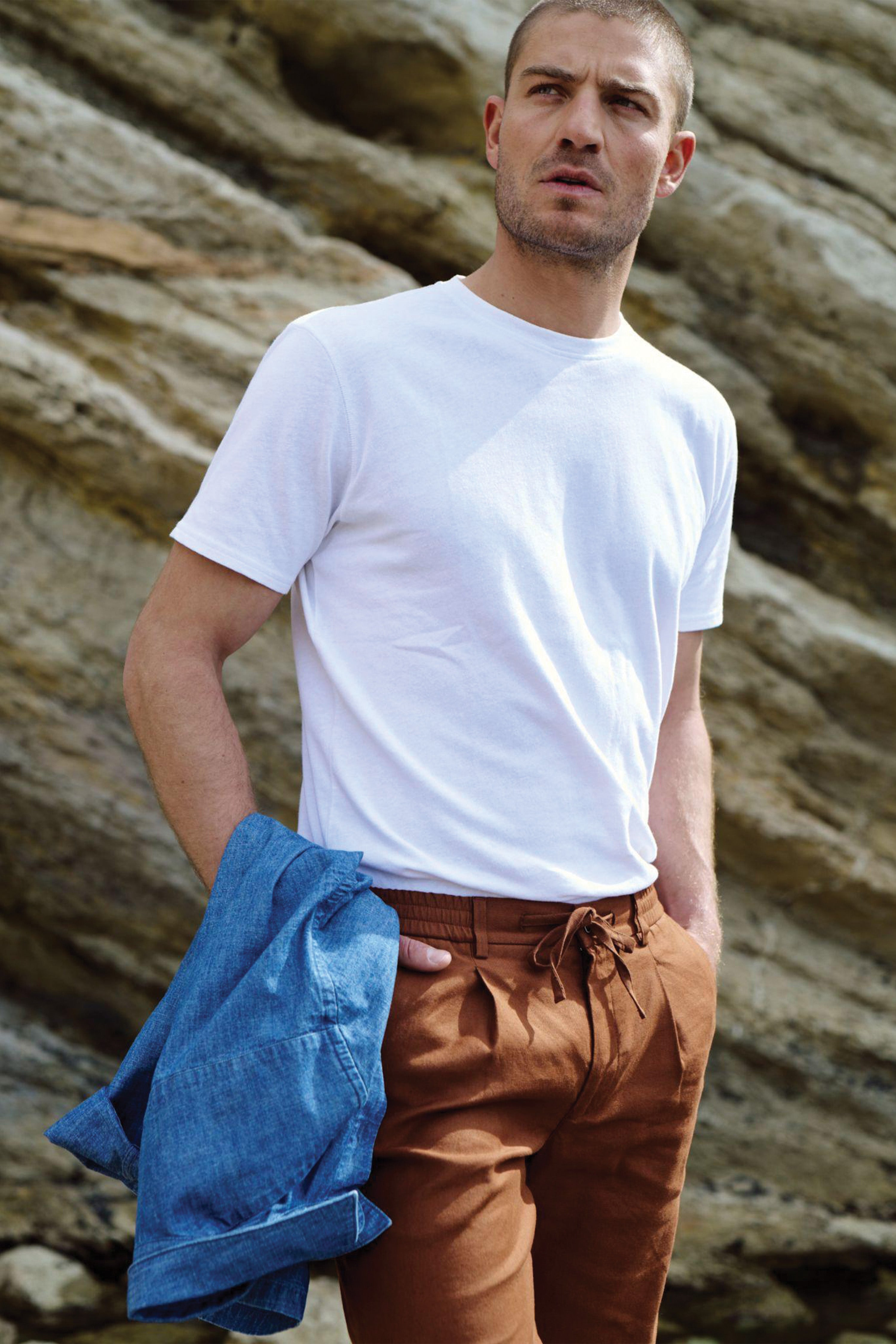 White cotton-linen Tee-shirt