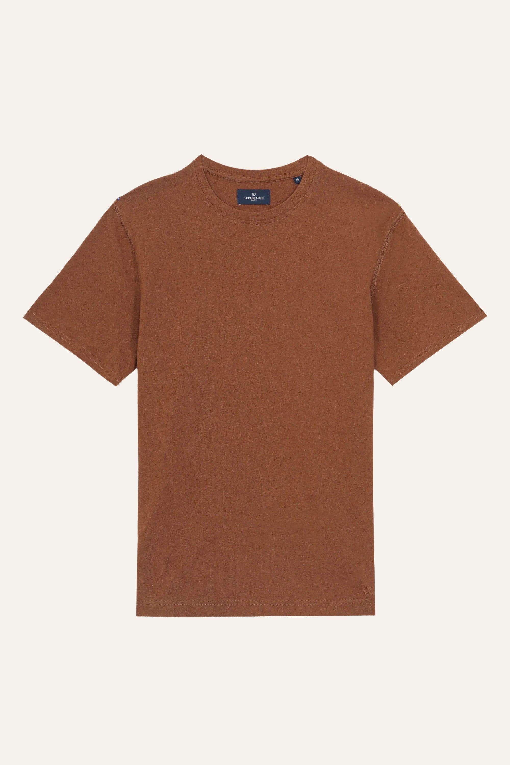 Terracotta cotton-linen Tee-shirt