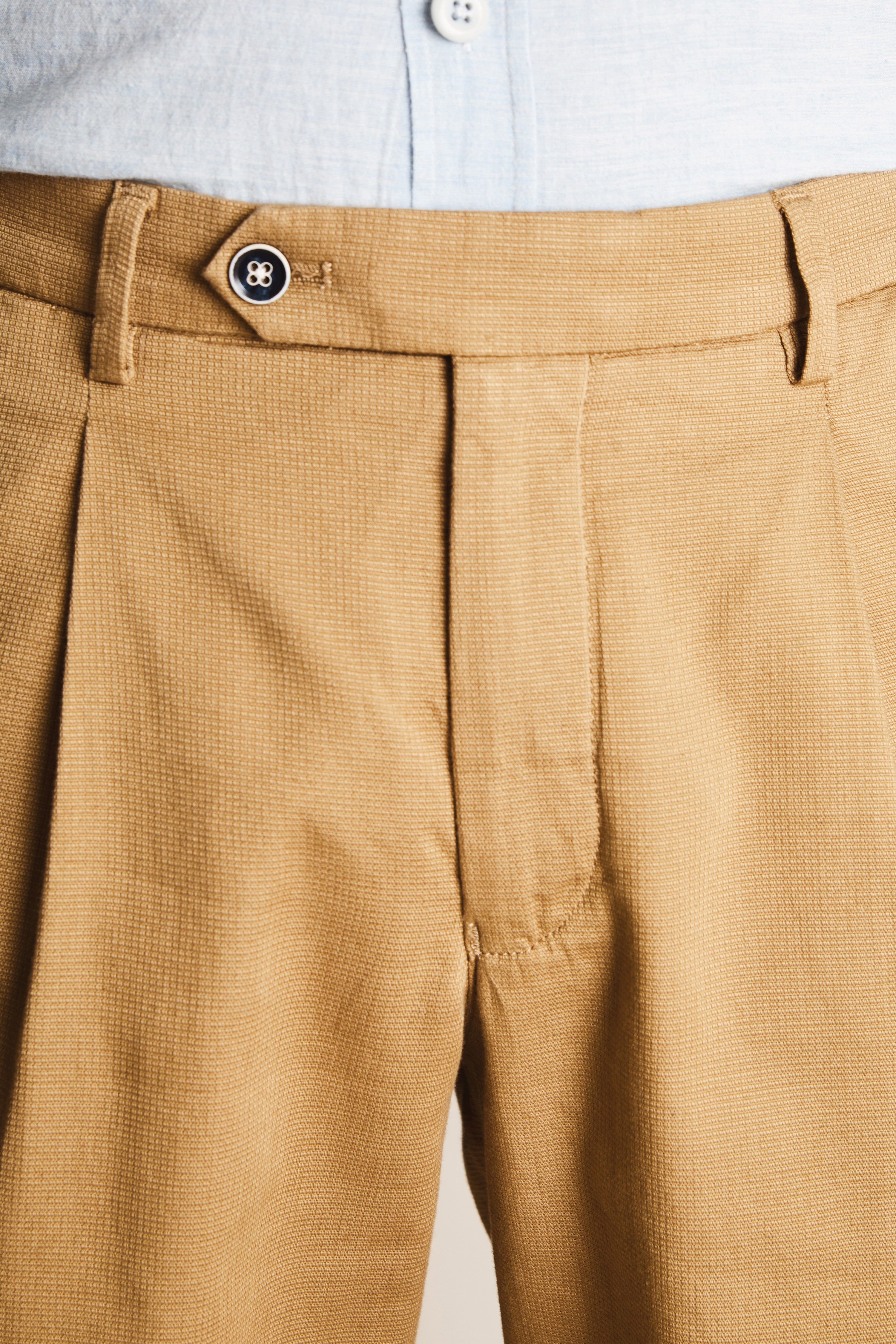 Textured Bermuda shorts in dark beige