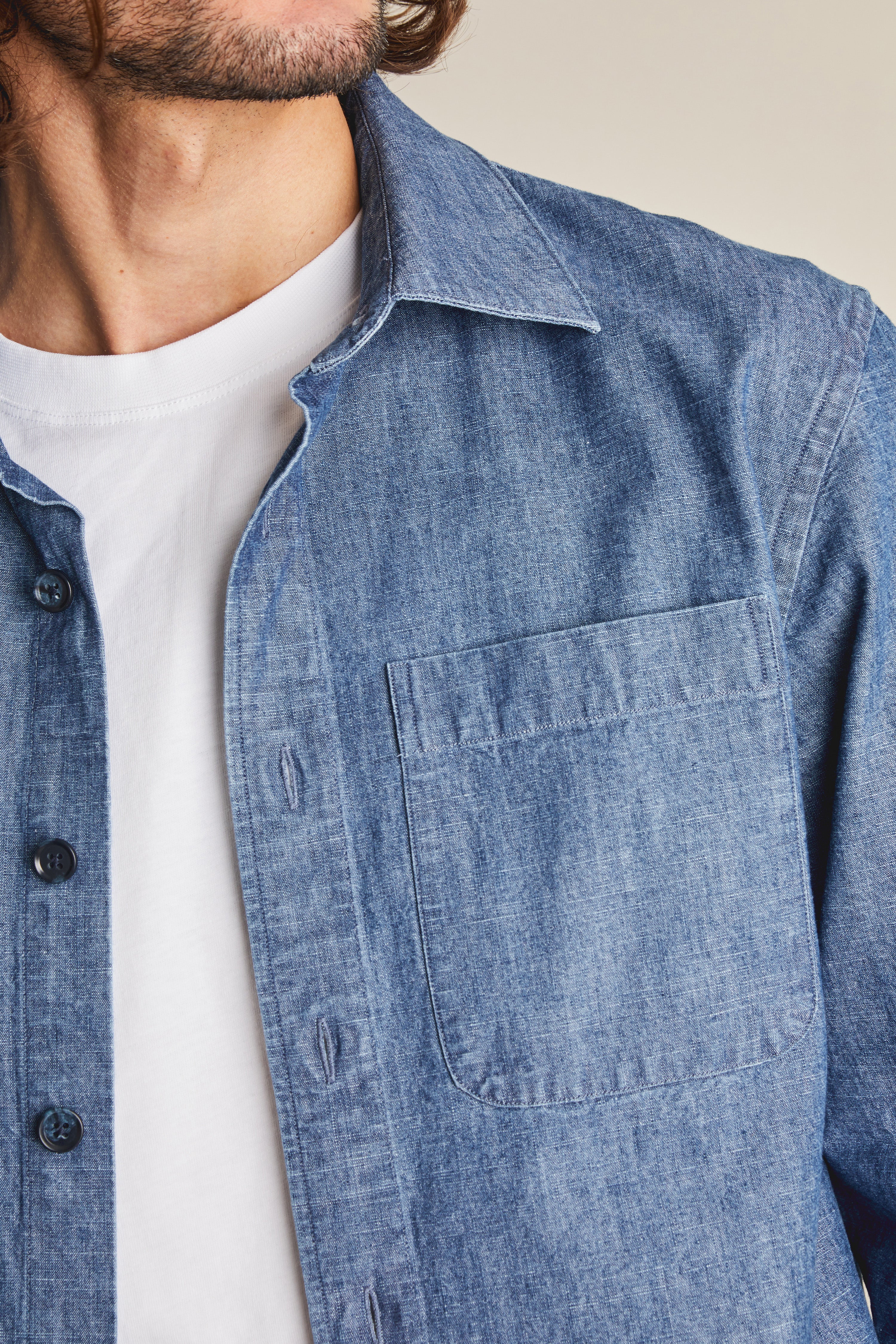 Surchemise chambray bleu