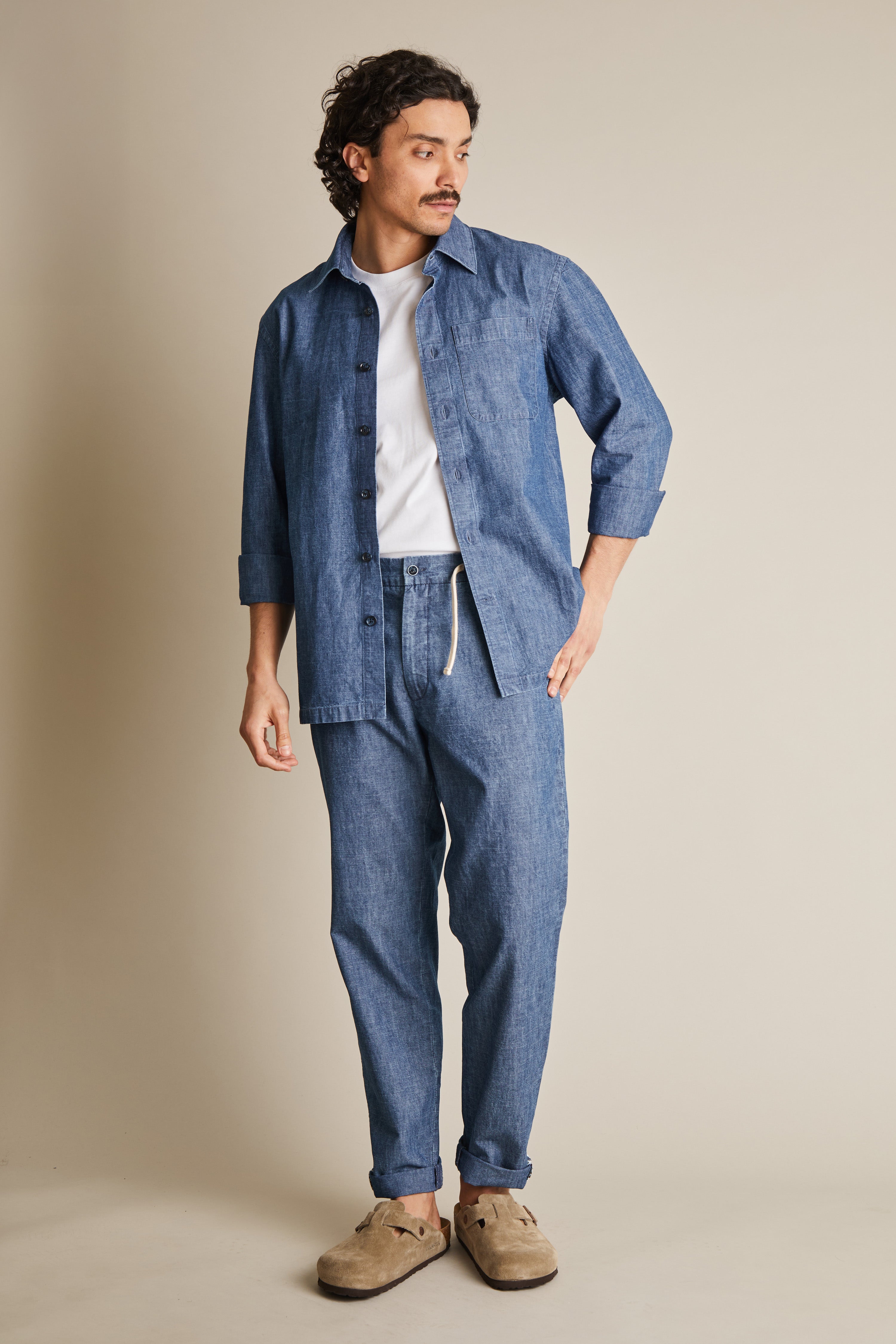 Surchemise chambray bleu