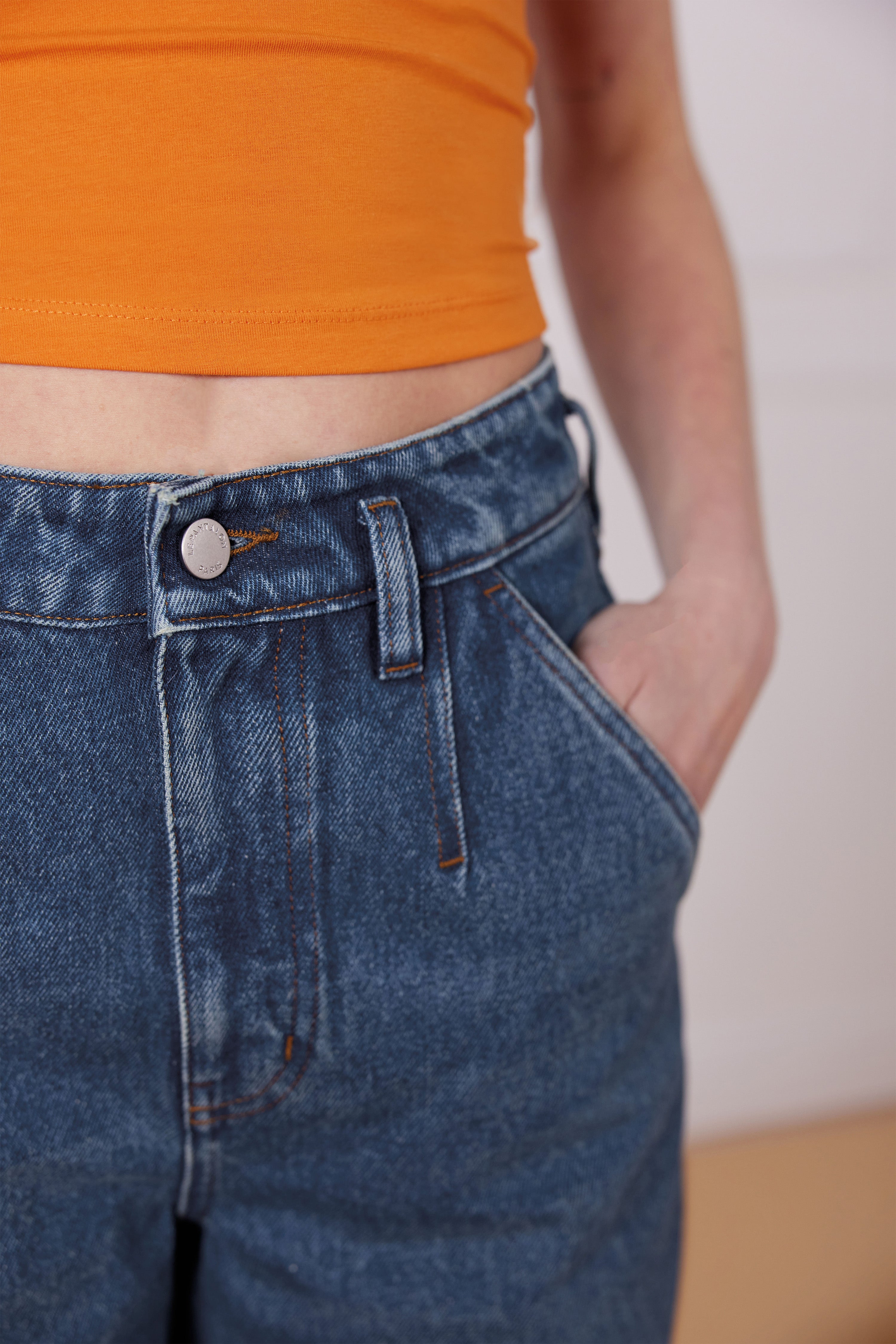 Jean large middle blue